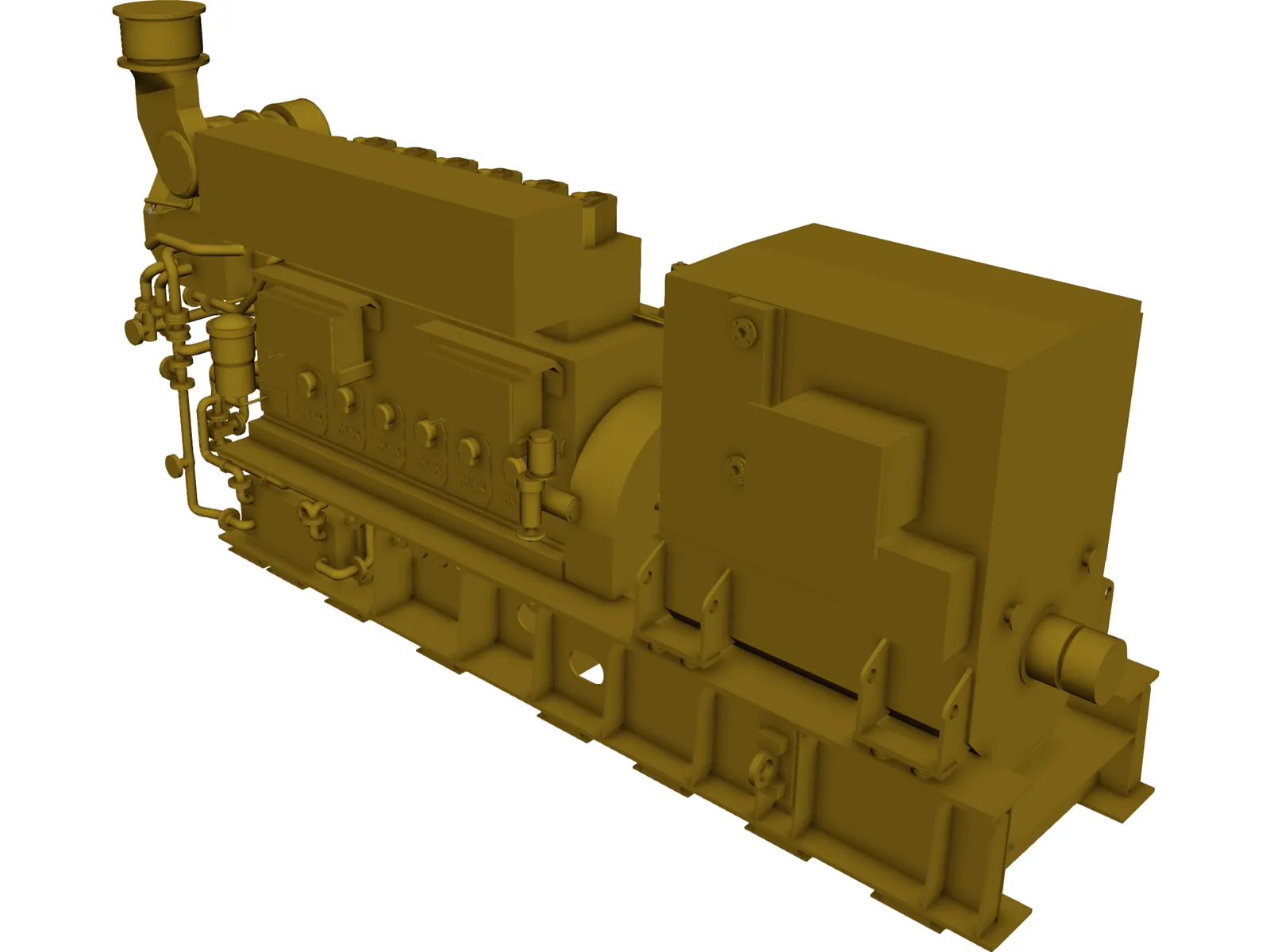 Mak 6M25 Status5 Diesel Engine 3D Model main preview