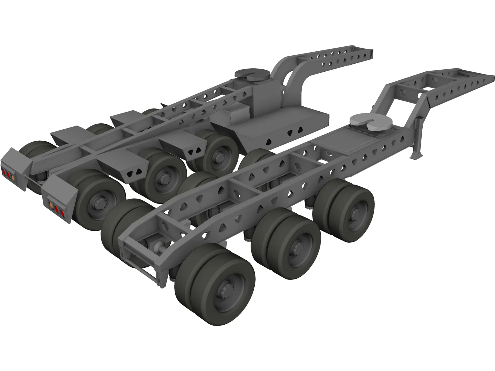 Long Load Trailking Decker Trailer 3D Model main preview
