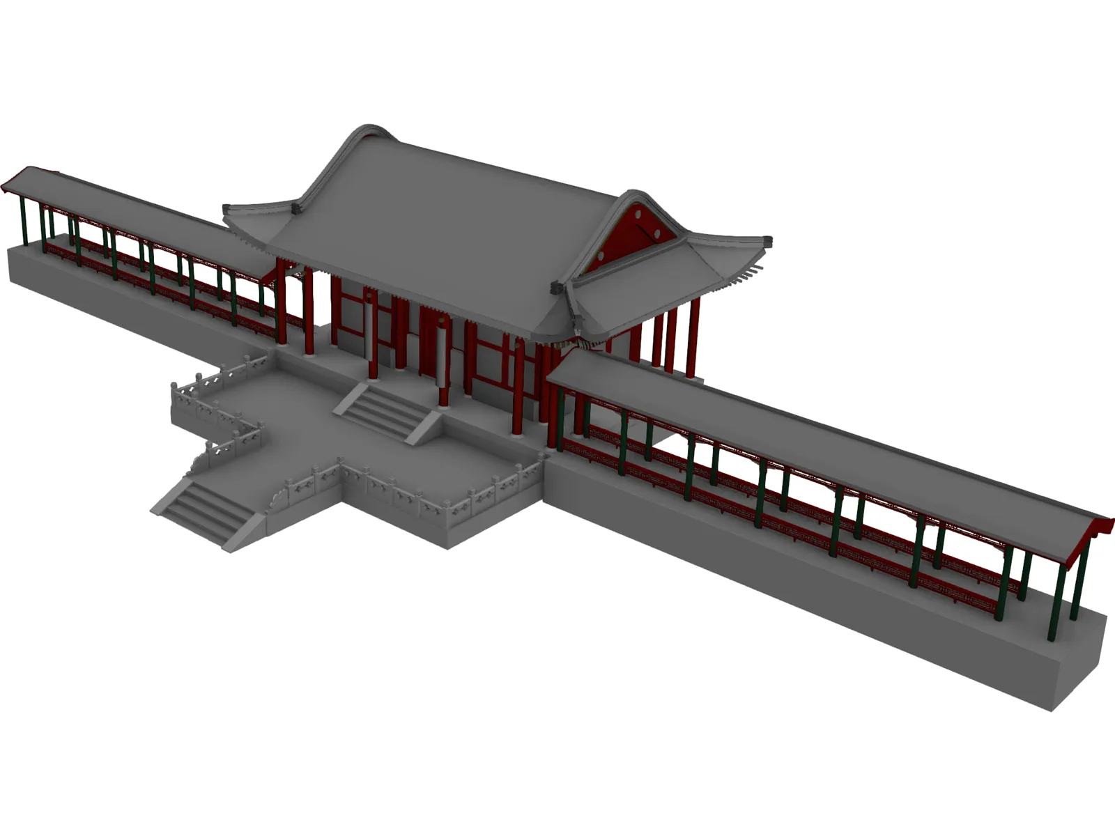 Chinese Building 3D Model main preview