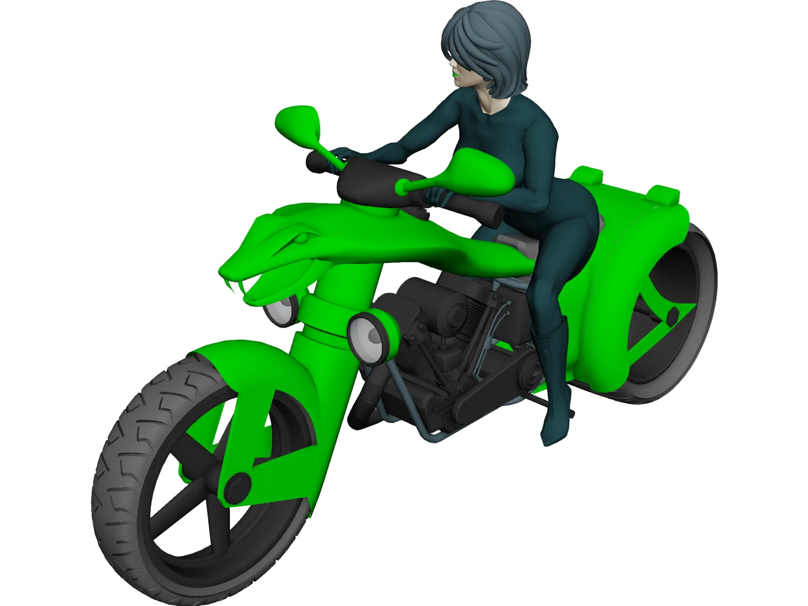 Lady Snake Moto 3D Model main preview