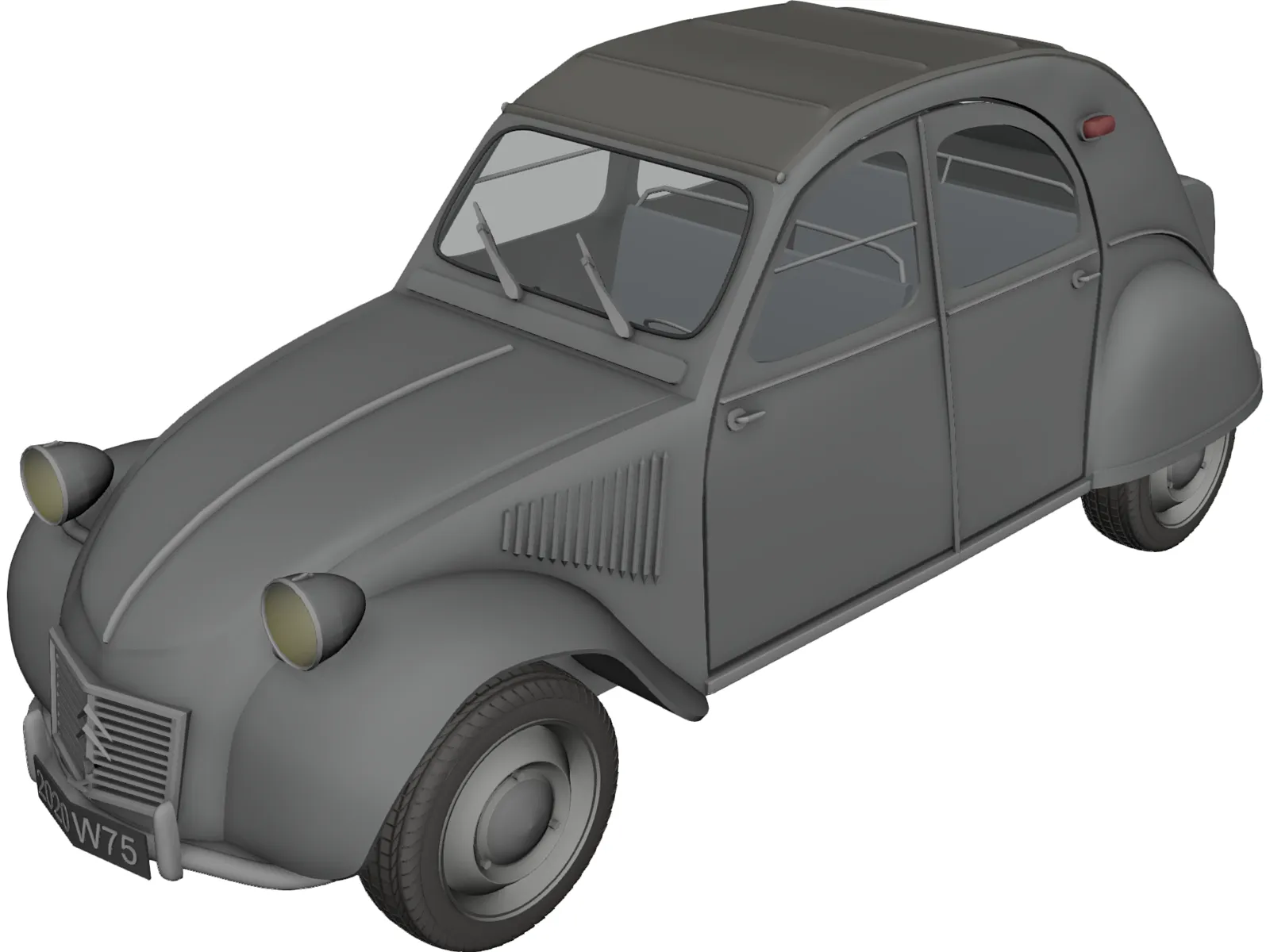 Citroen 2CV 3D Model main preview