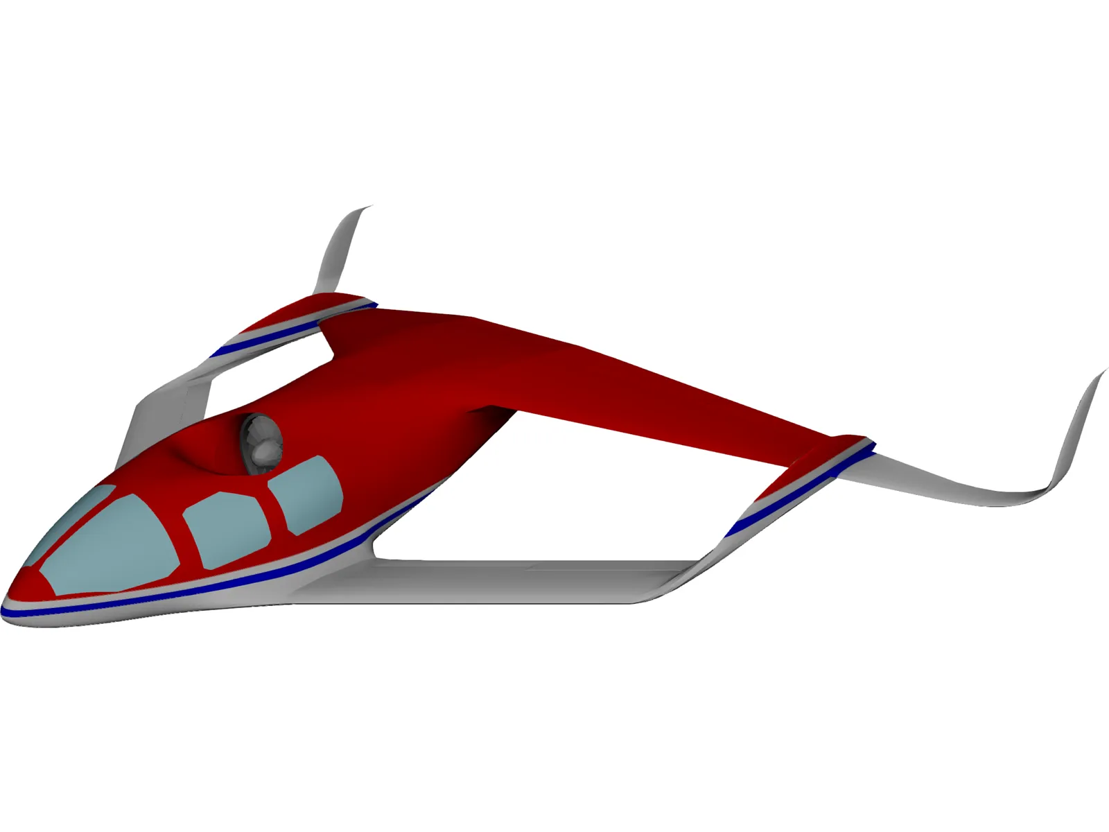 Experimental VTOL Plane 3D Model main preview