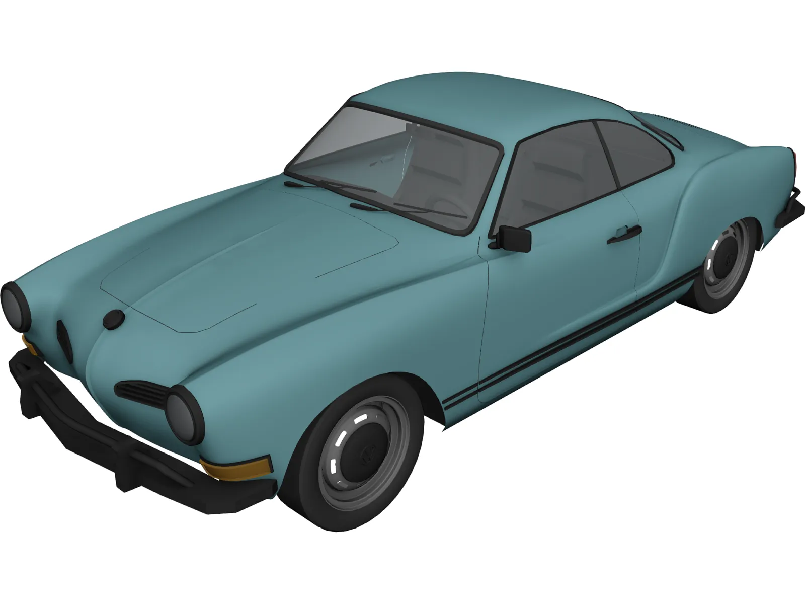 Volkswagen Karmann Ghia (1970) 3D Model main preview