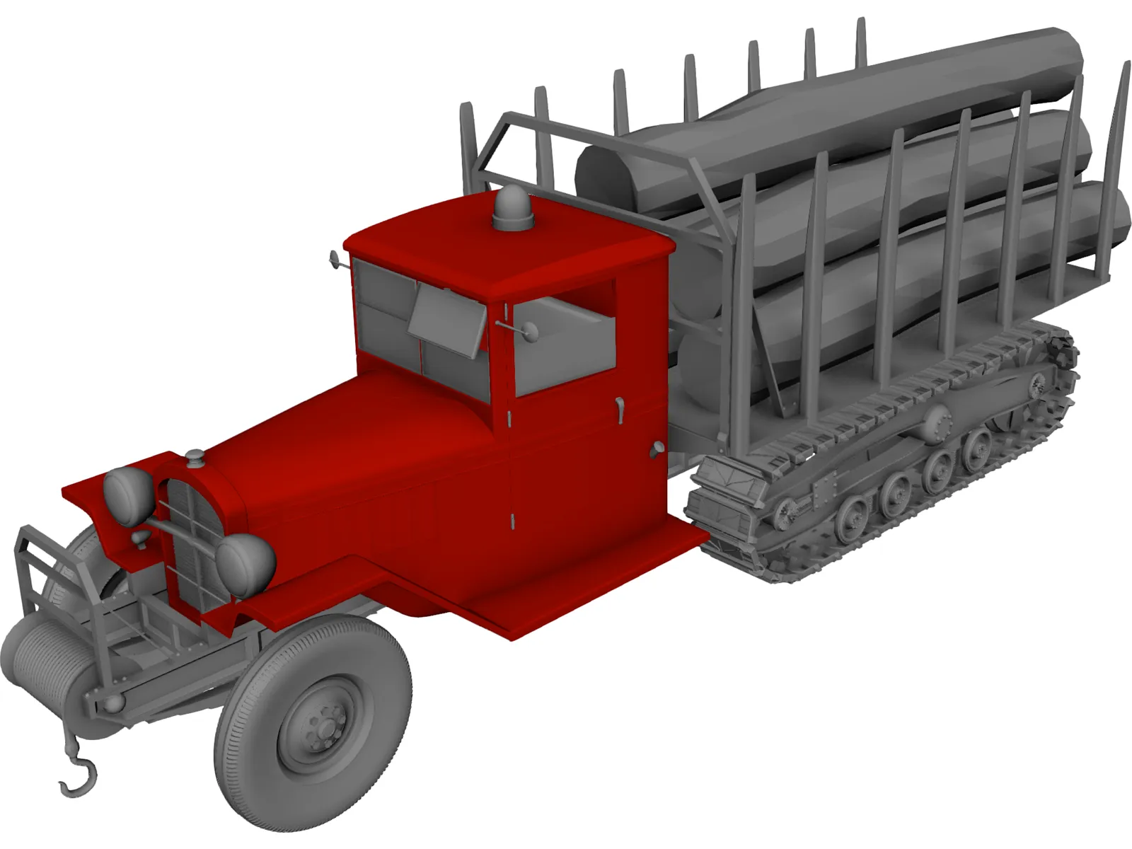 Truck Wood Chenille 3D Model main preview