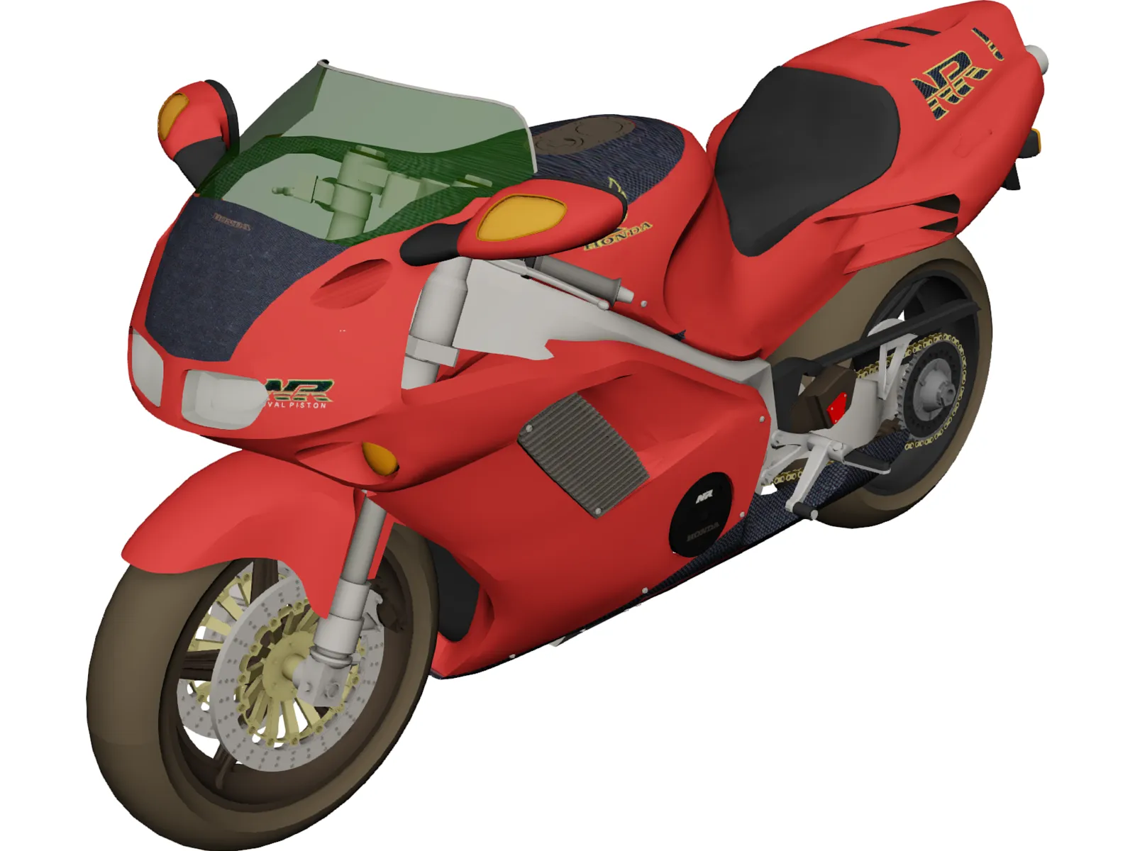 Honda 750 NR 3D Model main preview