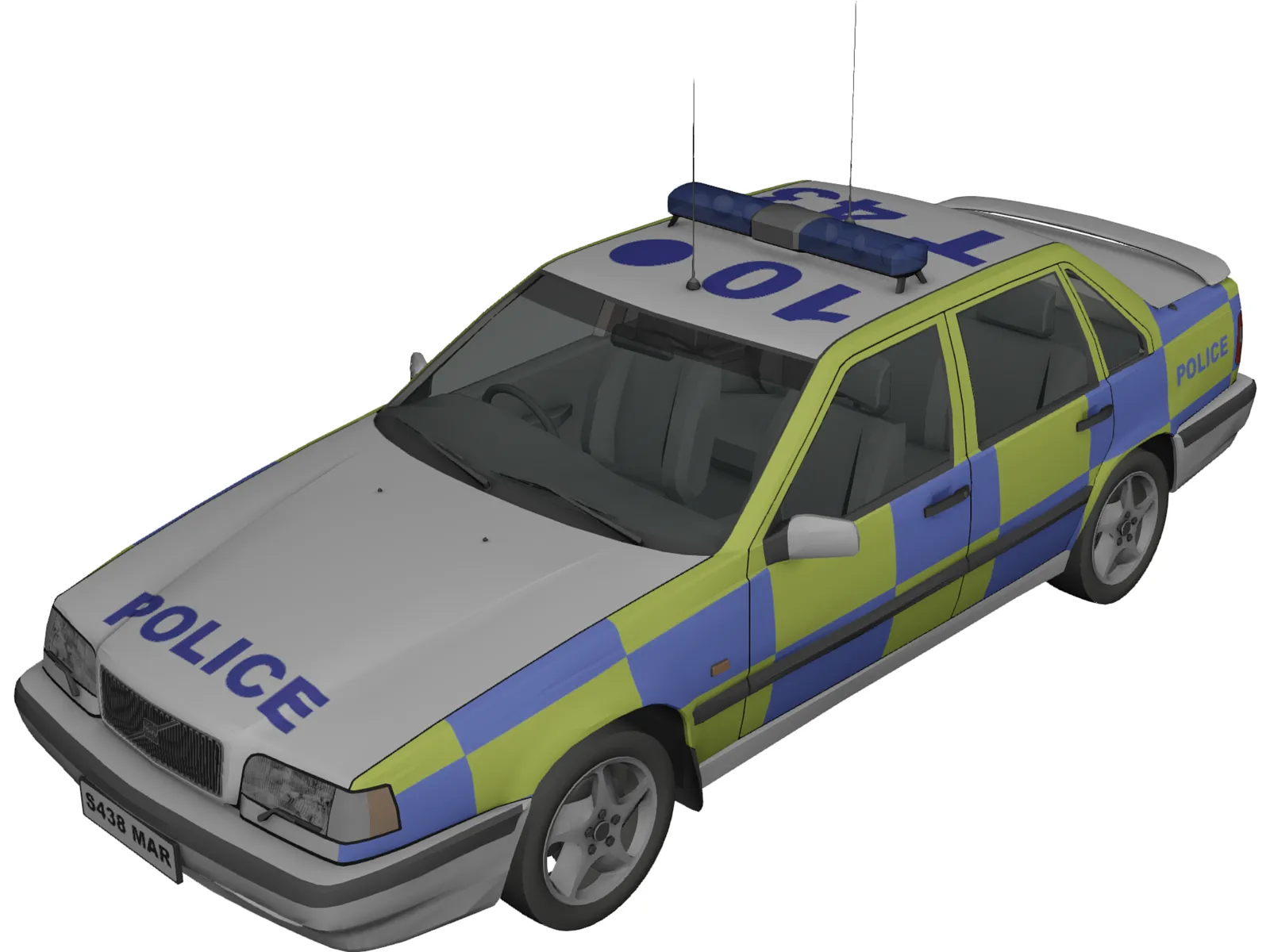 Volvo 850 Police 3D Model main preview