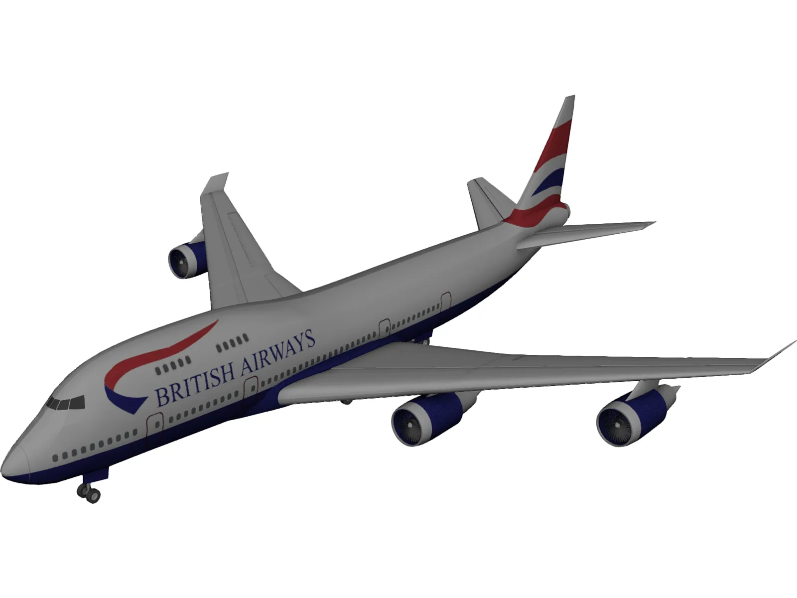 Boeing 747 British Airways 3D Model main preview