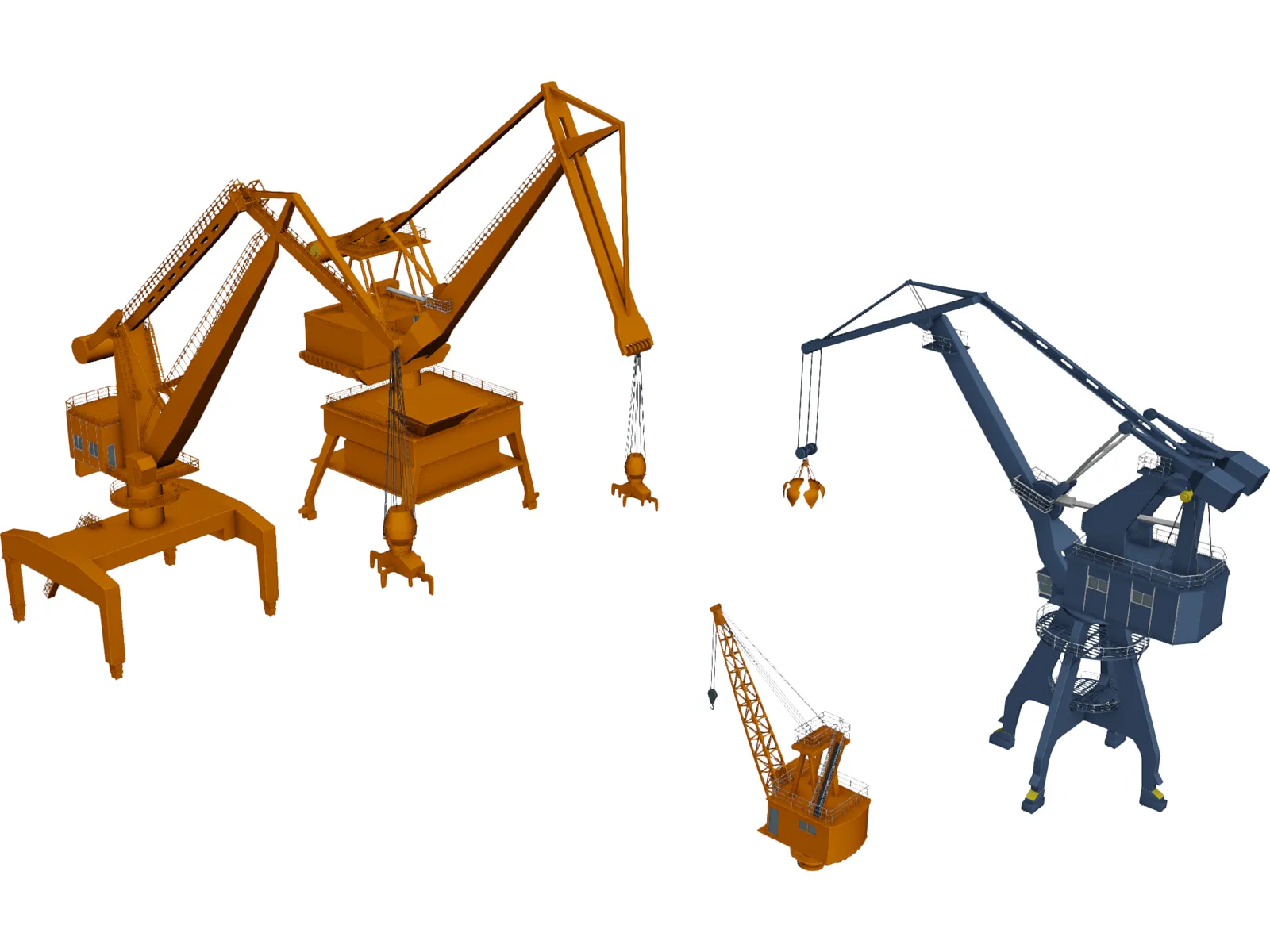 Port Handling Cranes 3D Model main preview