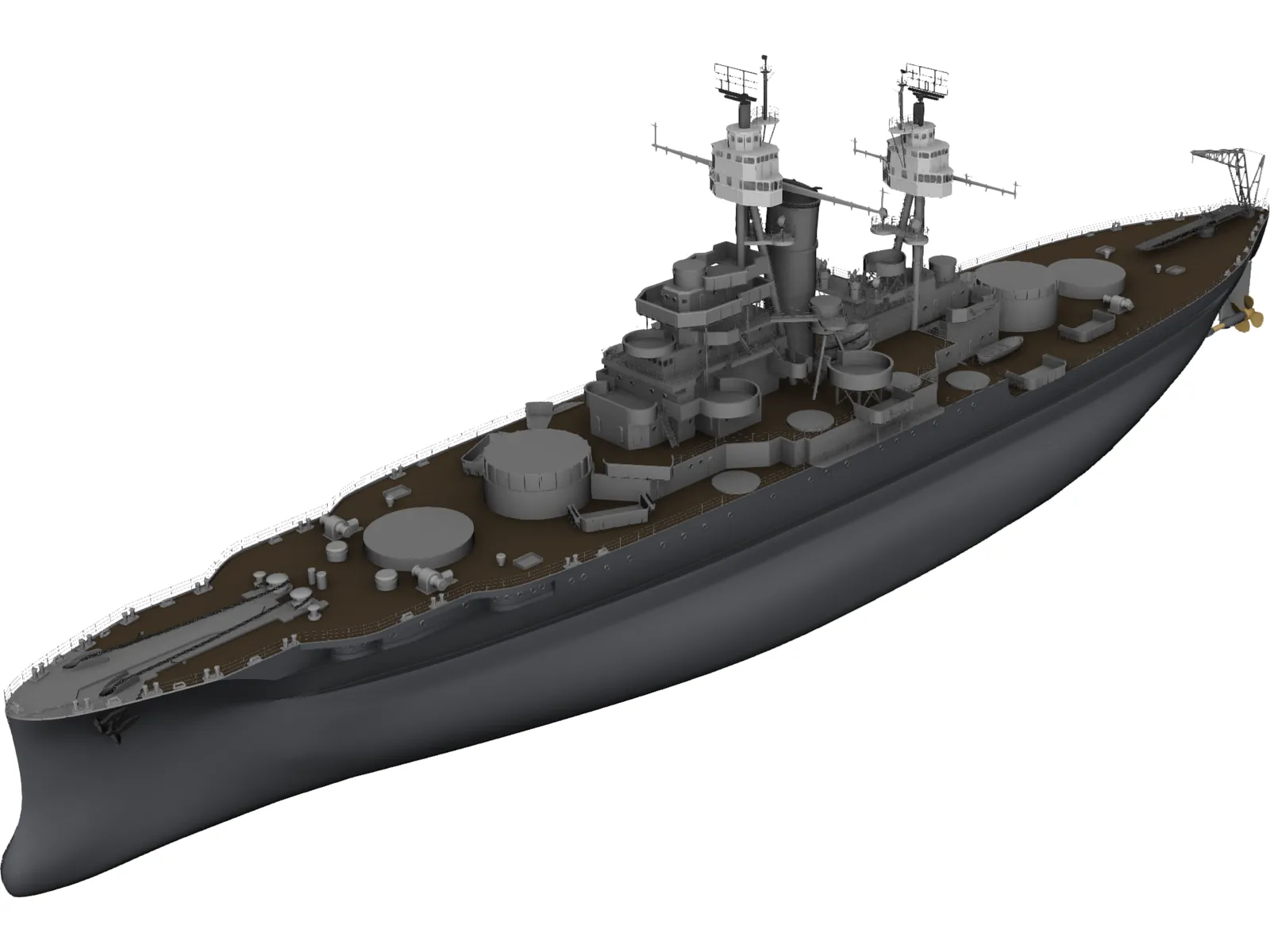 USS Oklahoma 3D Model main preview