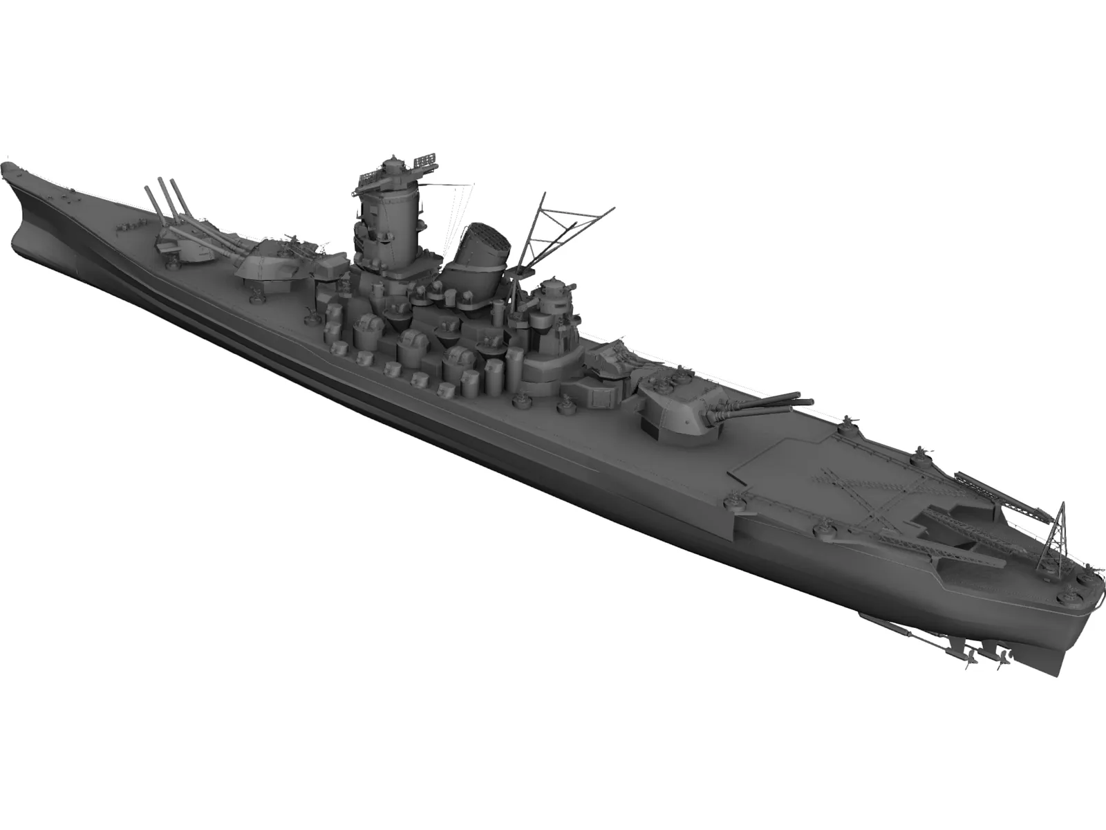 Yamato Battleship 3D Model main preview