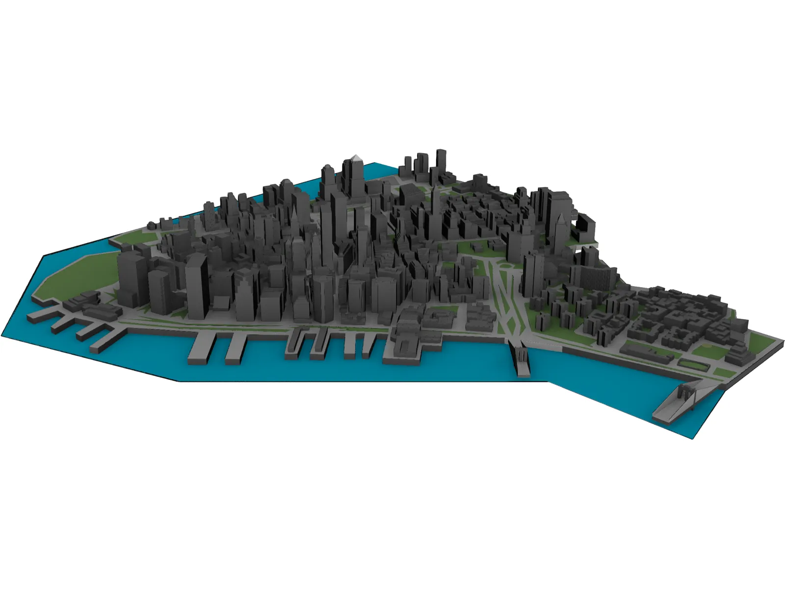 New York City Downtown 3D Model main preview