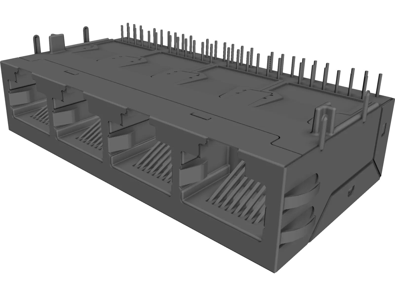 RJ-45 Connector 1x4 3D Model main preview