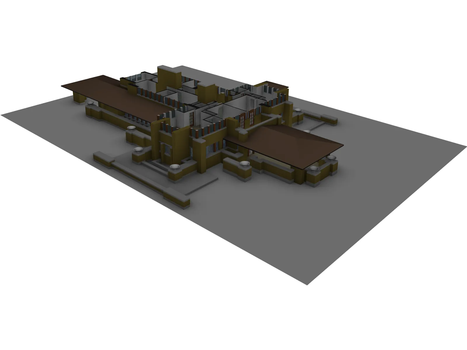 Frank Lloyd Wright Darwin Martin House 3D Model main preview
