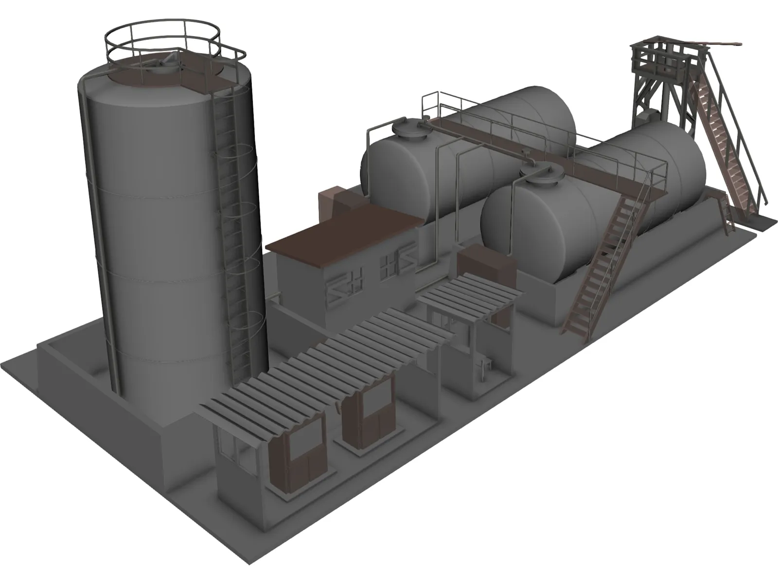 Diesel Pompstation 3D Model main preview