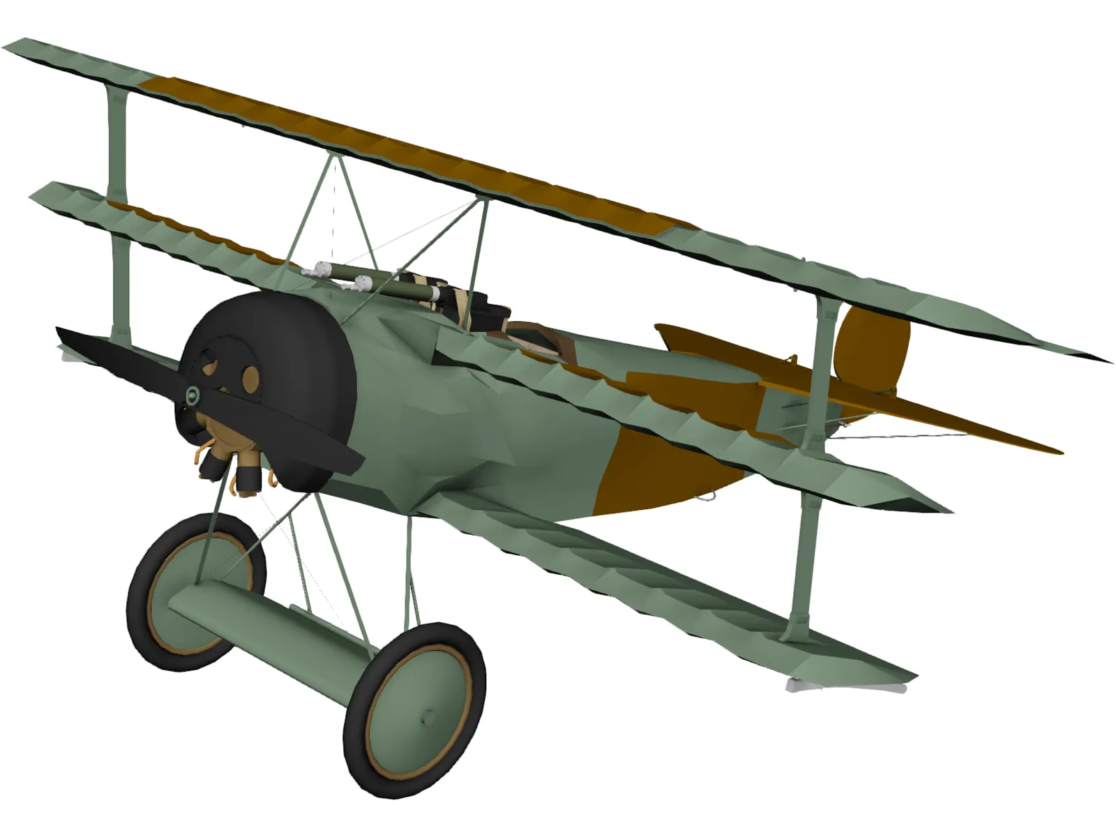 Fokker Dr.I 3D Model main preview