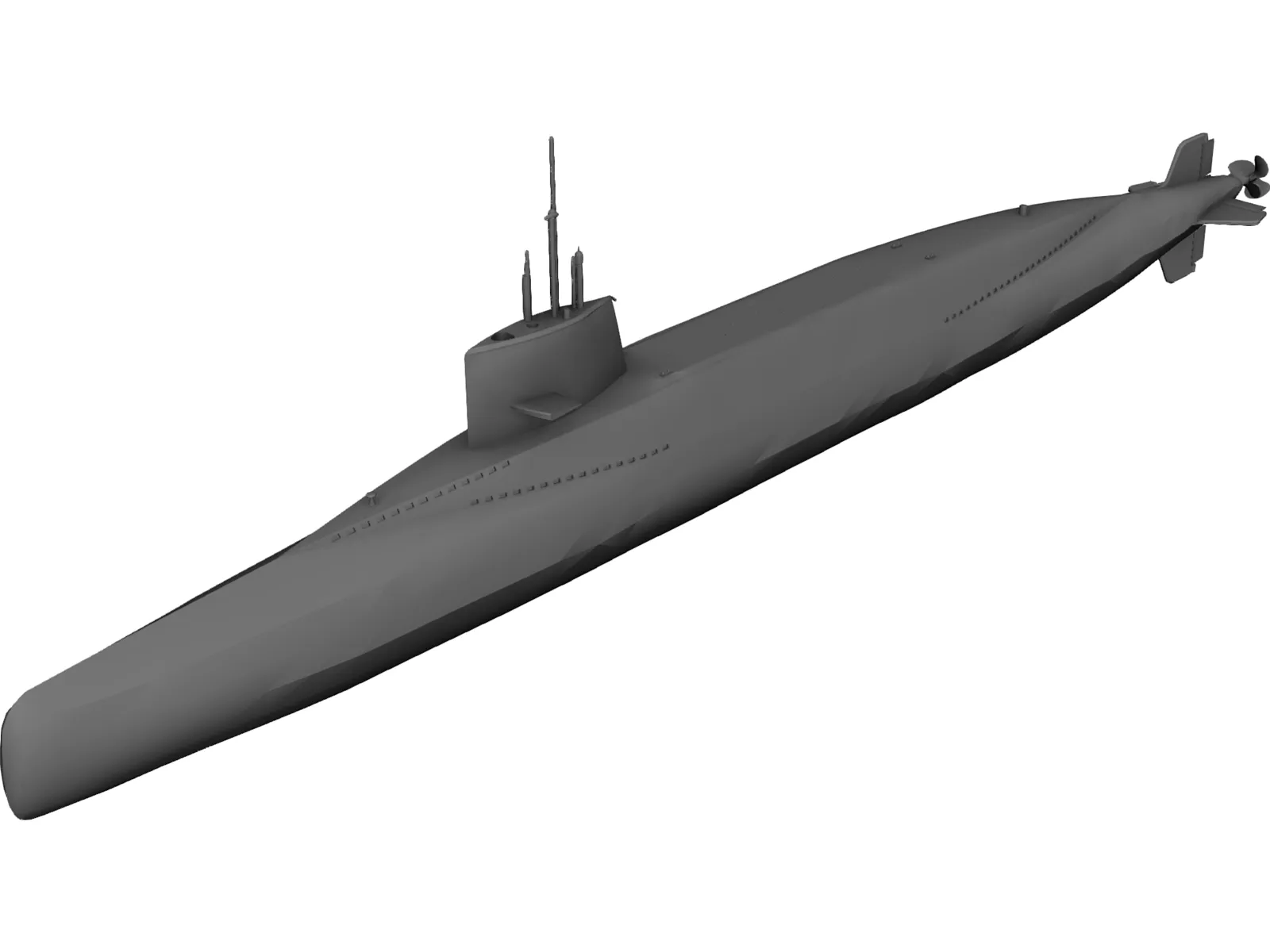 French Sub Le Redoutable S 611 3D Model main preview