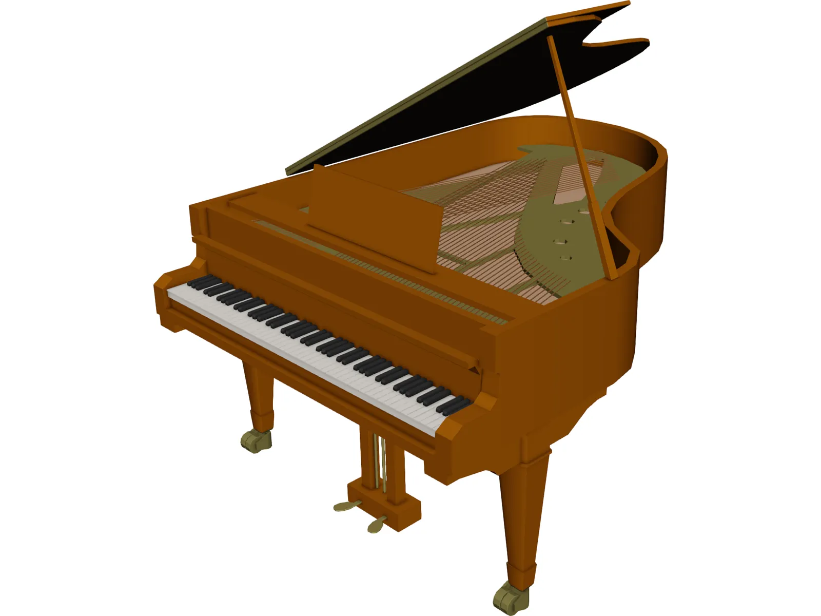 Grand Piano 3D Model main preview