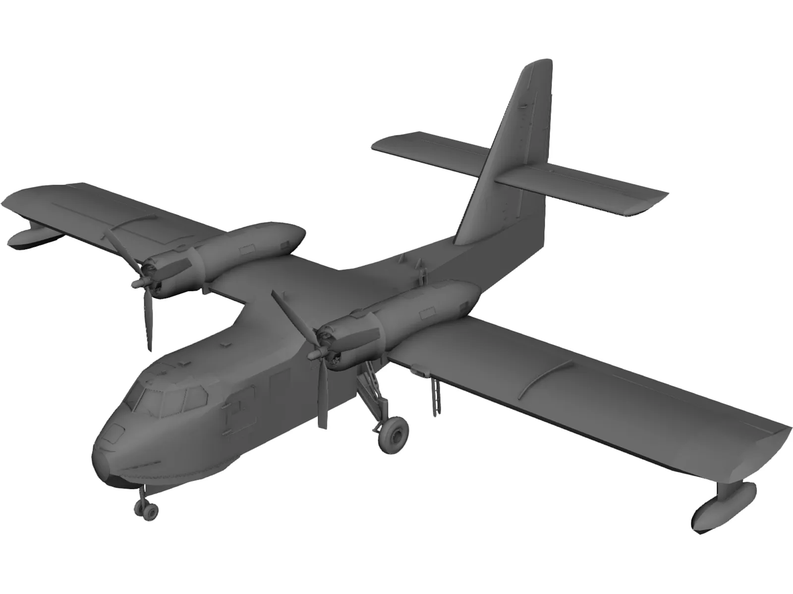 Canadair CL-215 Firefighting 3D Model main preview