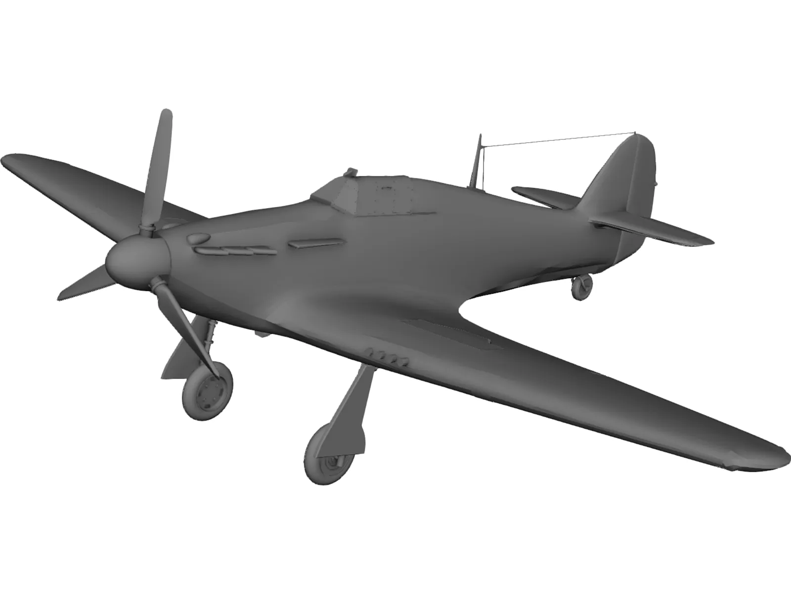 Hawker Hurrikane Mk1 3D Model main preview