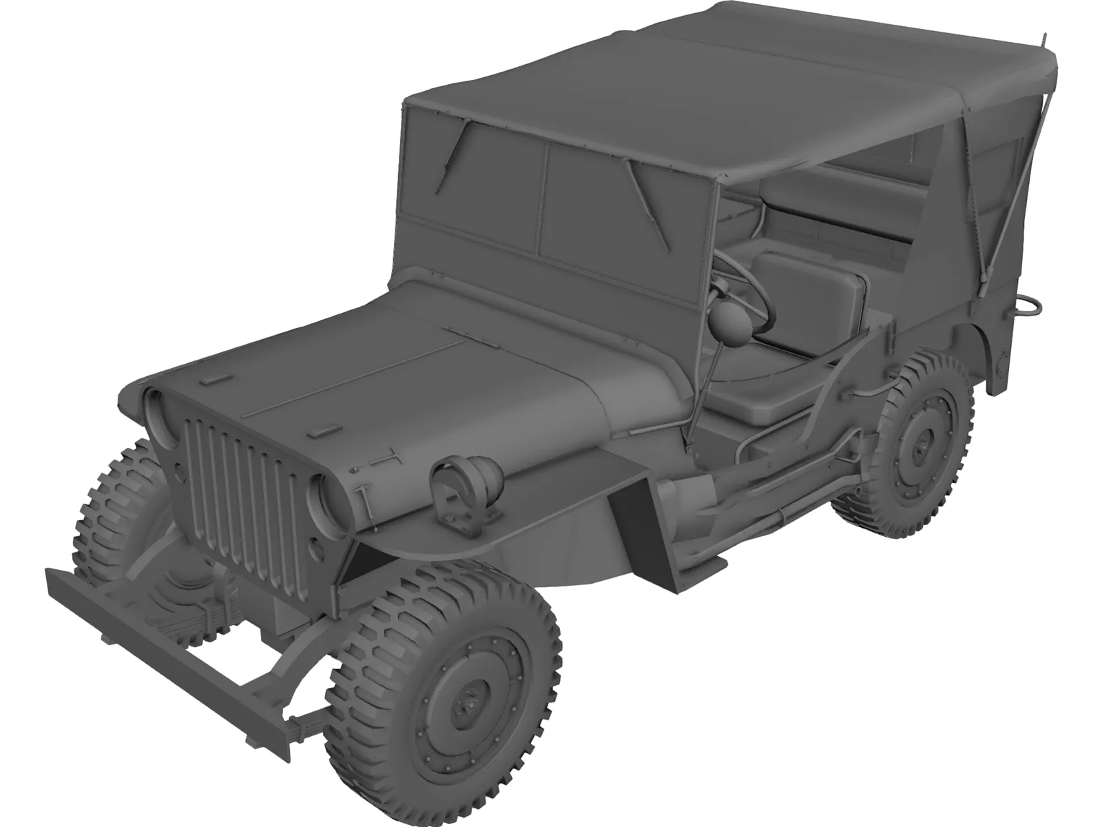 Jeep Willys 3D Model main preview