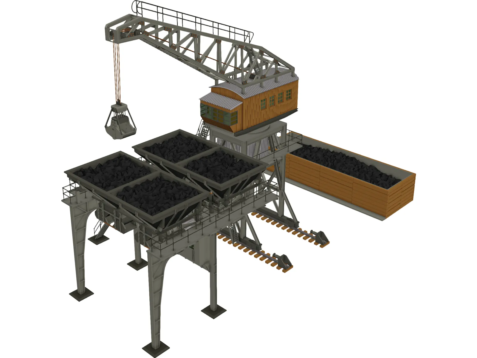 Large Coaling Station 3D Model main preview