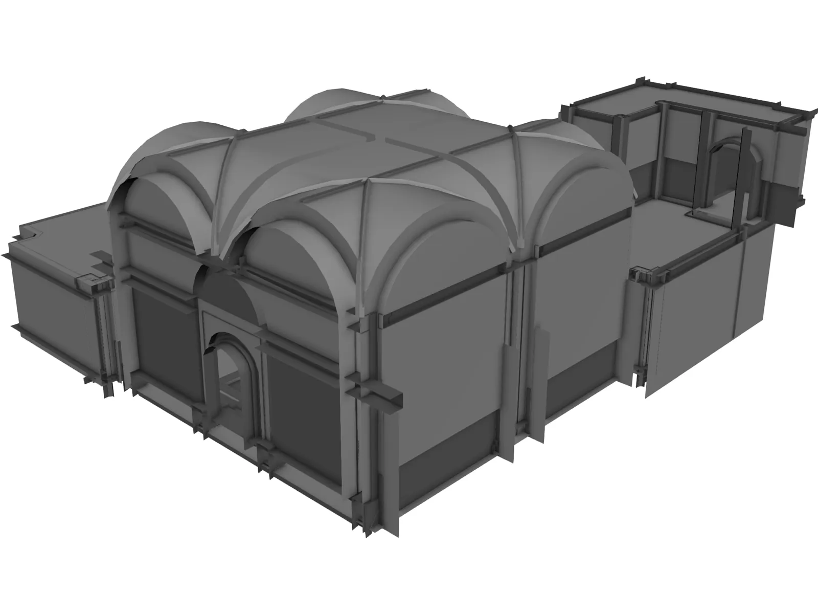 Building Temple 3D Model main preview