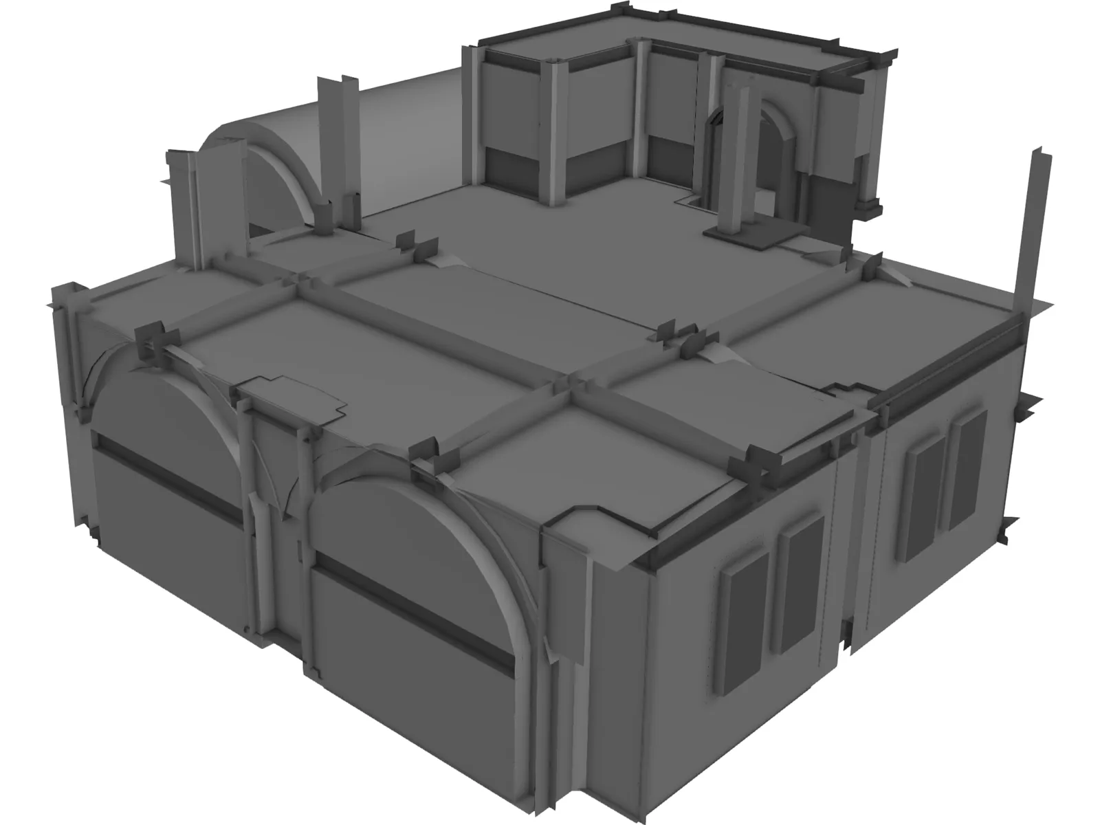 Building Temple 3D Model main preview