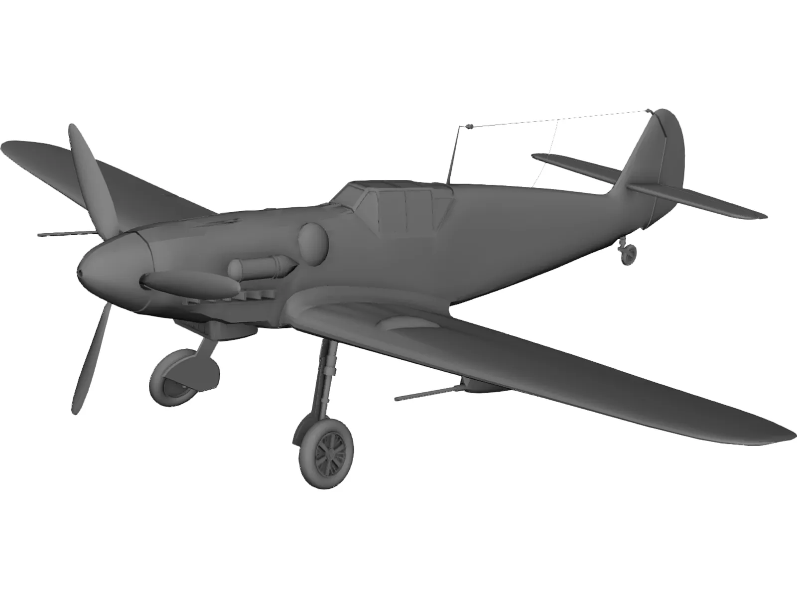 Messerschmitt BF-109G 3D Model main preview