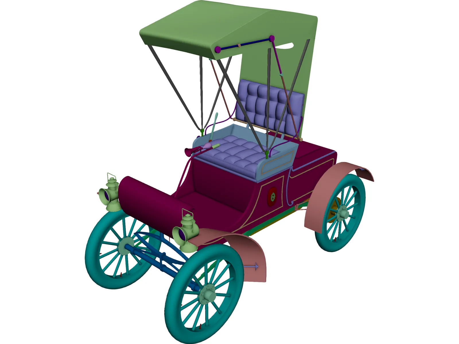 Oldsmobile Curved Dash Runabout 3D Model main preview