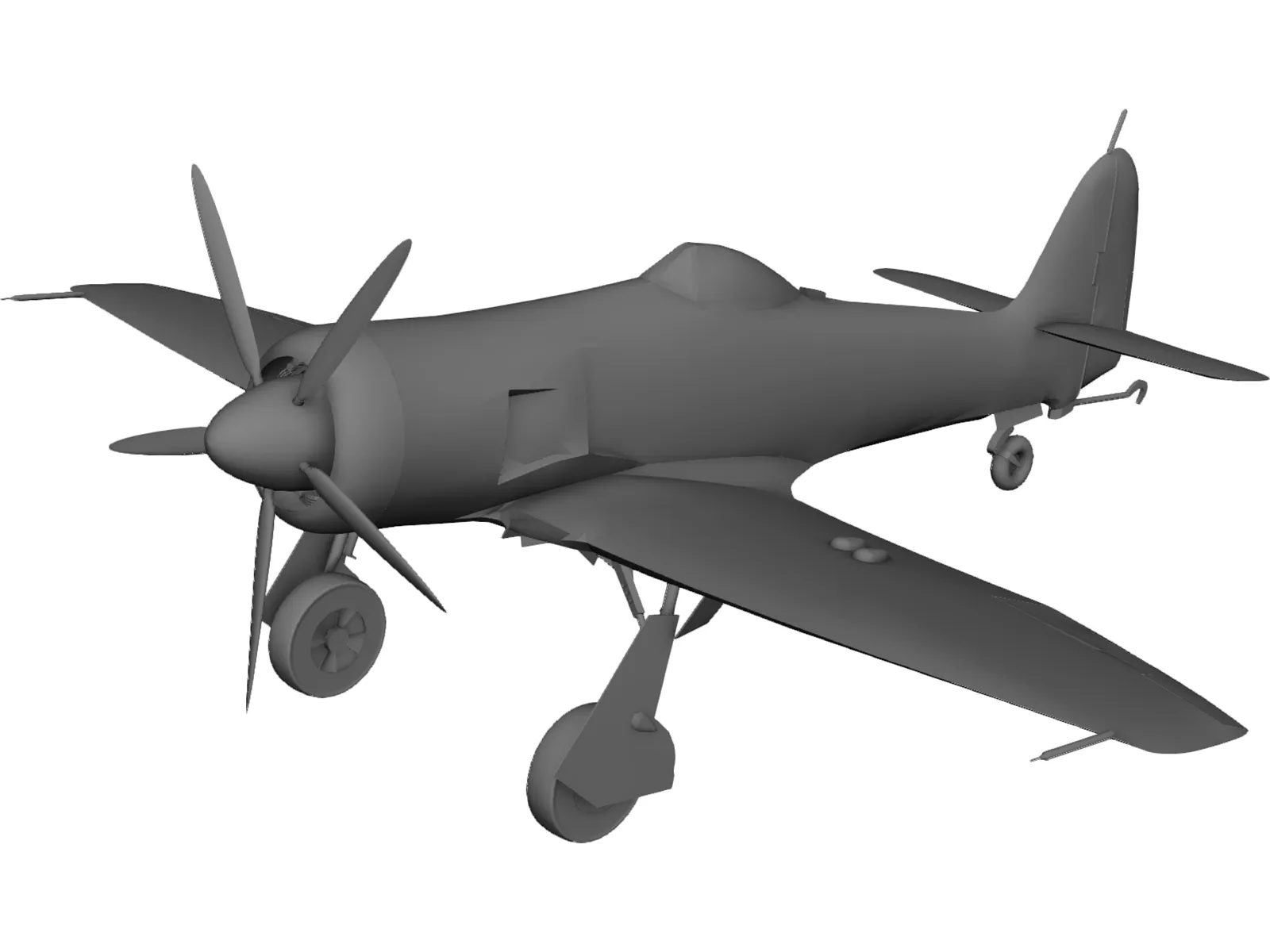 Hawker Sea Fury FB 11 3D Model main preview