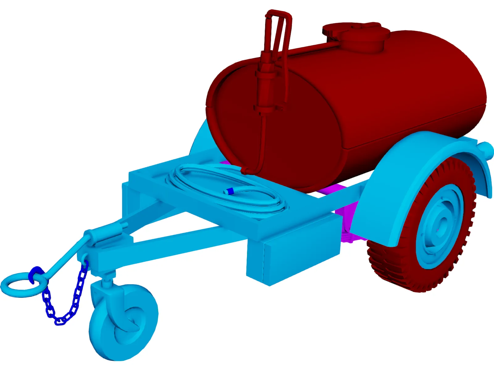 Trailer Water Tank 250 Gal 3D Model main preview