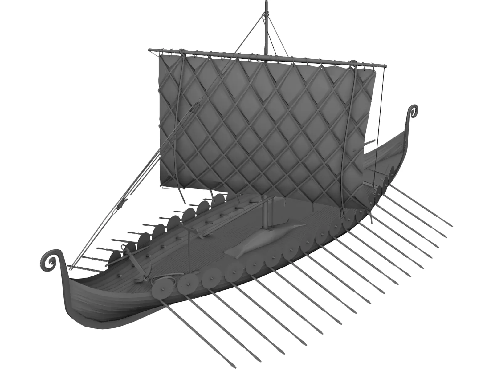 Viking Ship 3D Model main preview