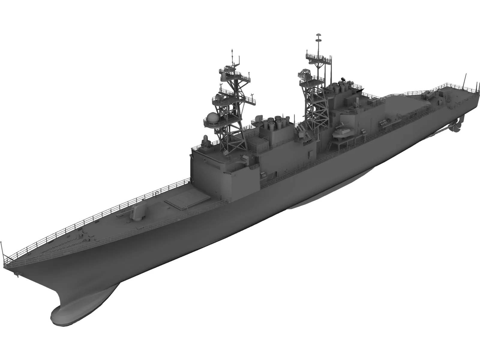 DD-963 Spruance Class Destroyer 3D Model main preview