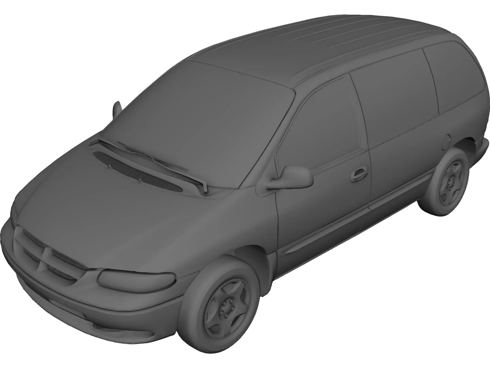 Dodge Caravan (2000) 3D Model main preview