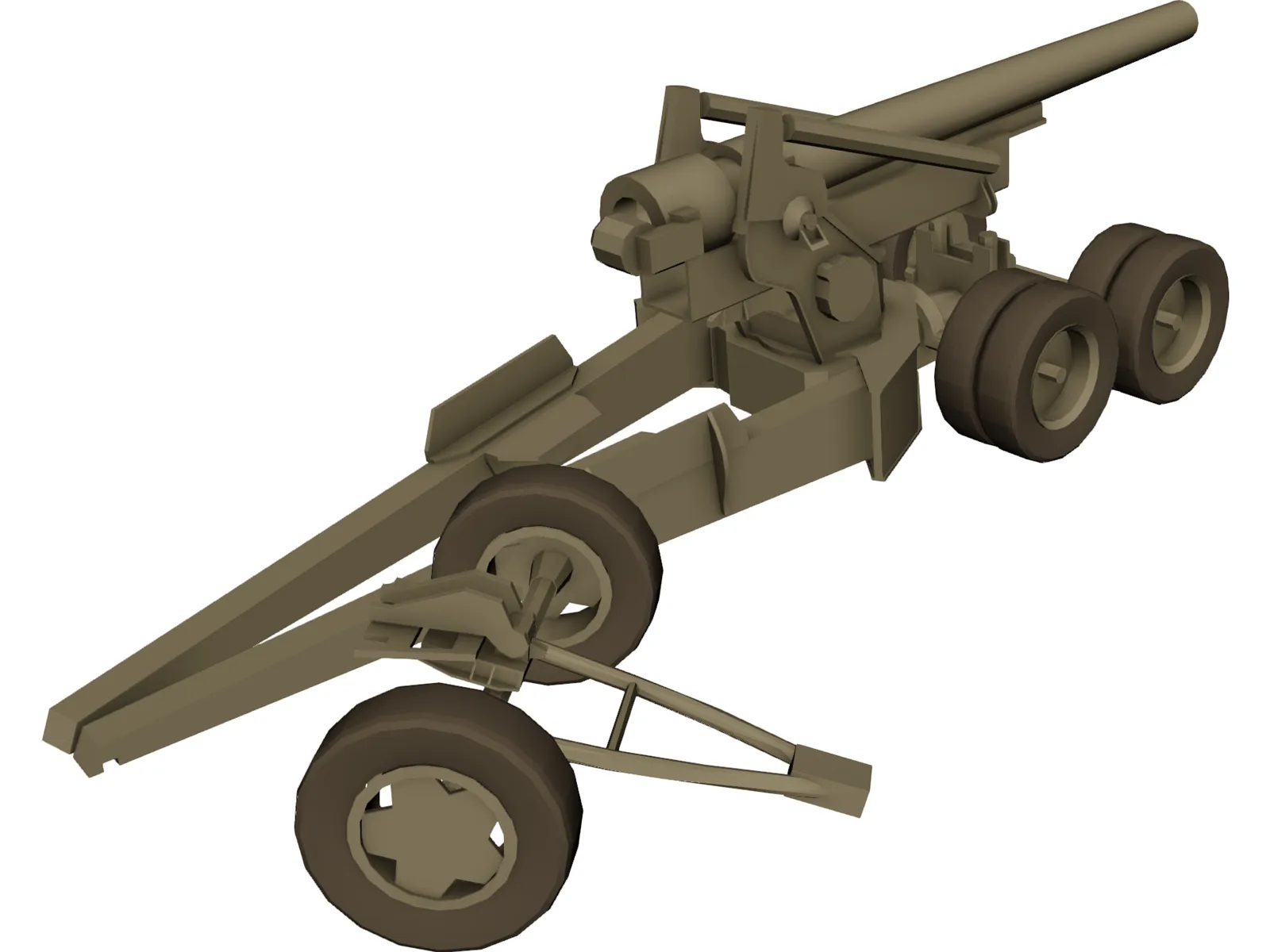 Howitzer (203 mm) 3D Model main preview