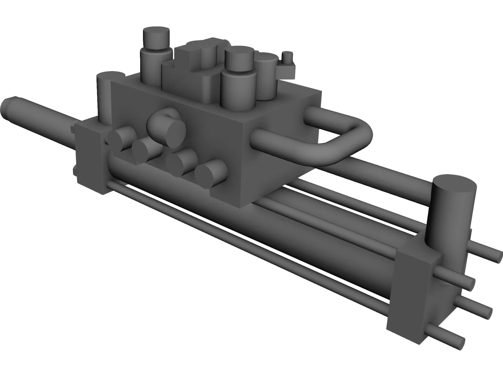 Hidraulic Actuator 3D Model main preview