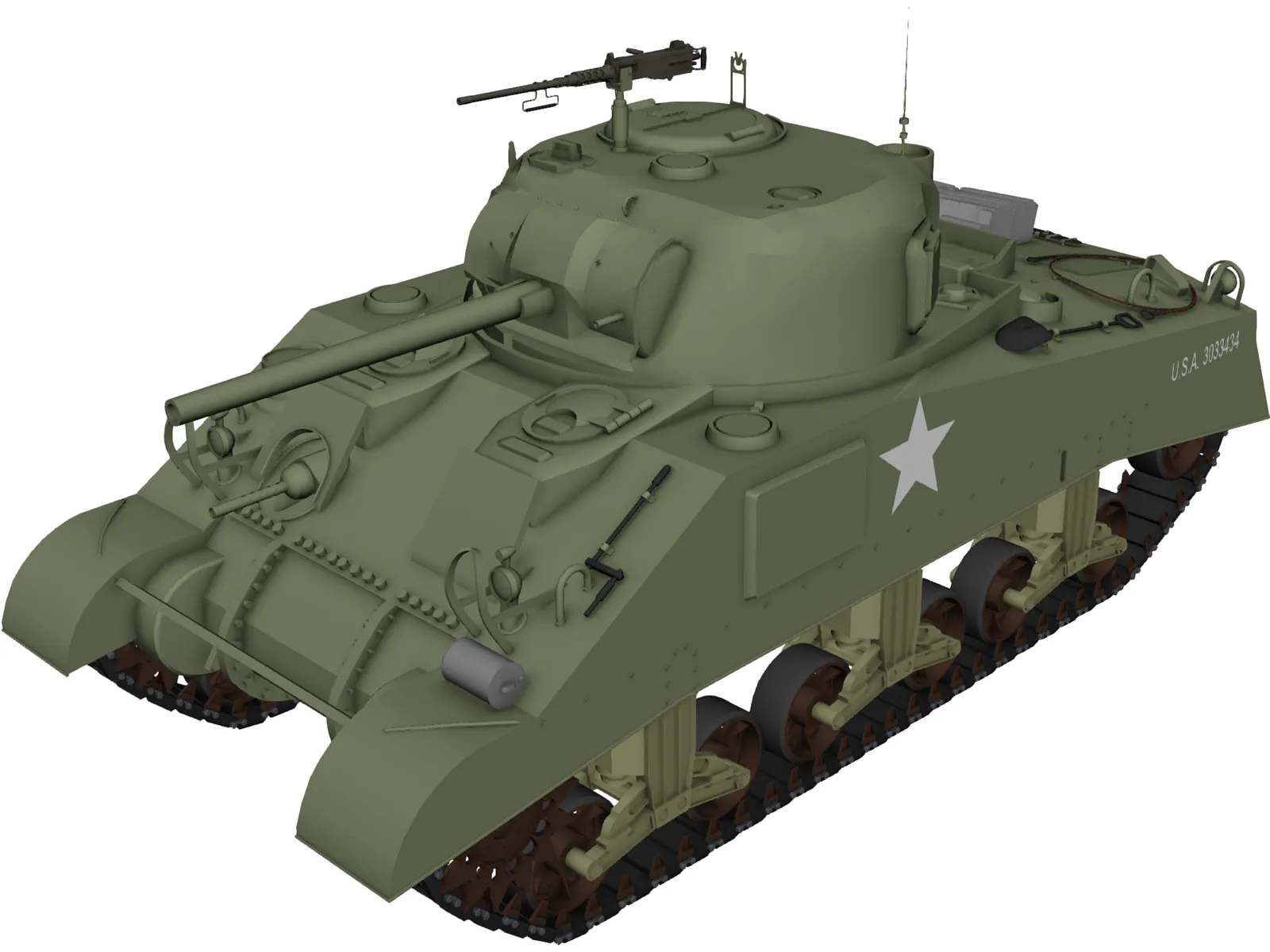 M4A3 (75) W Sherman 3D Model main preview