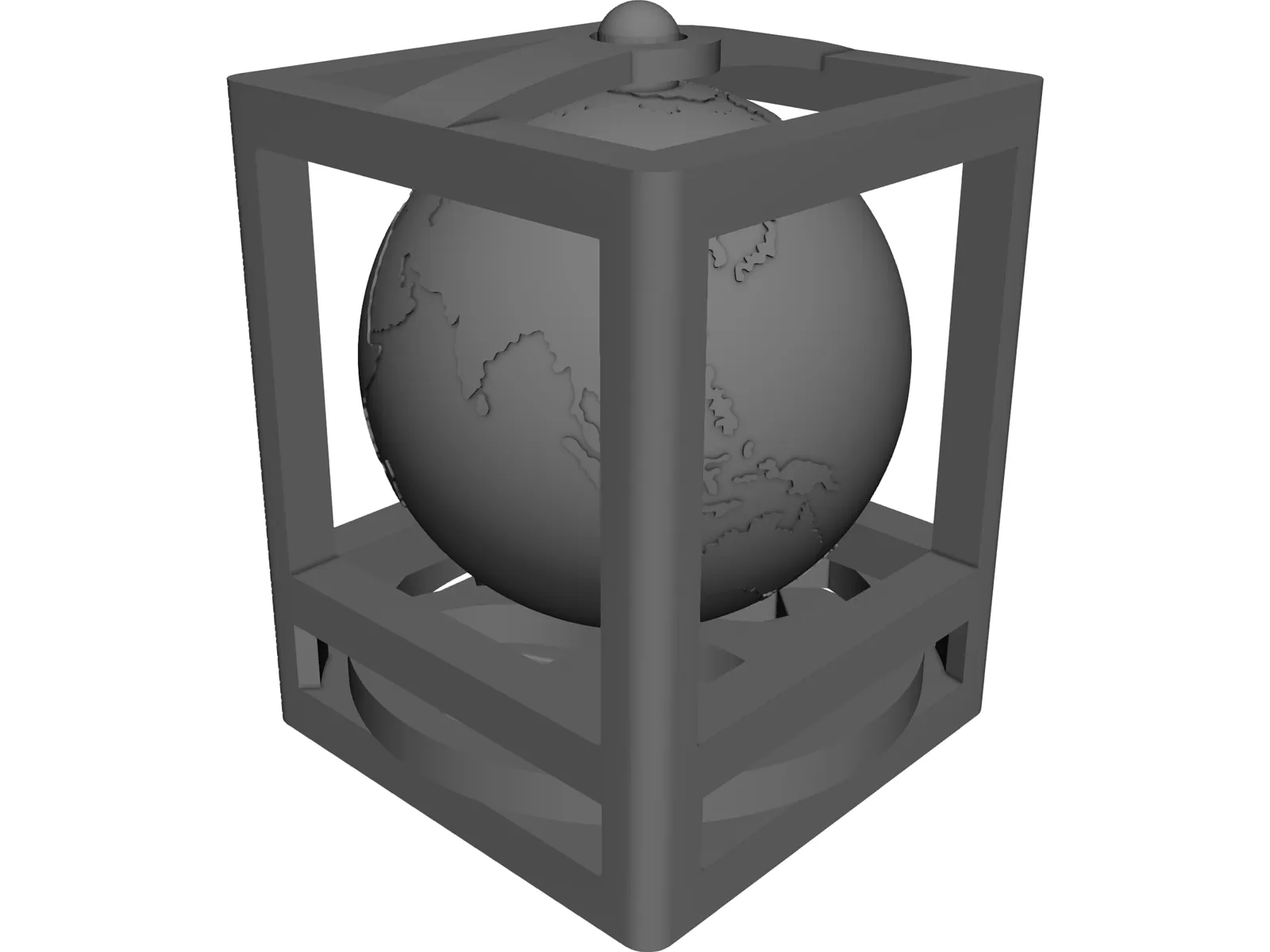 Globe in Cube Frame 3D Model main preview