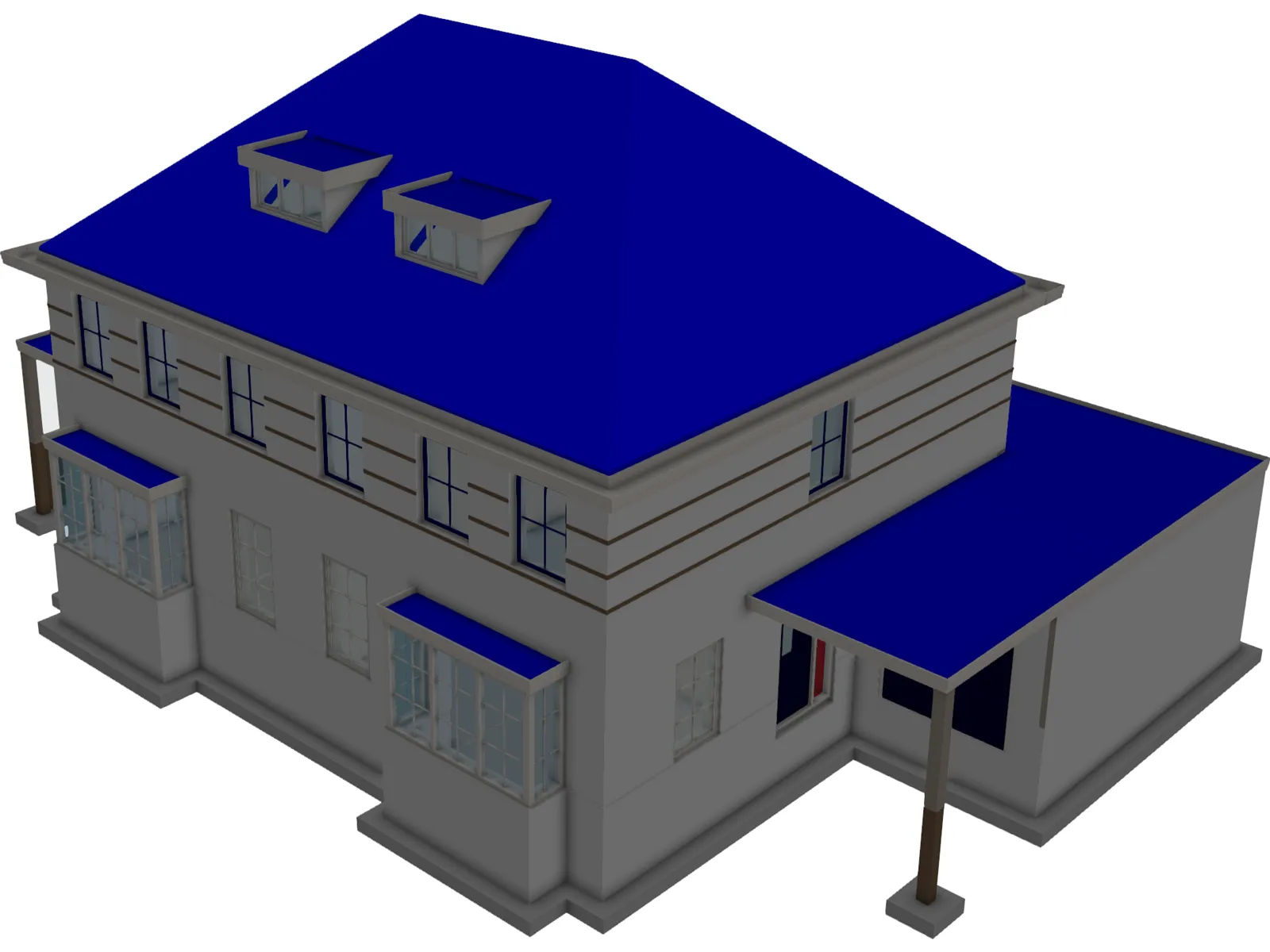 Dutch 2 Family House 3D Model main preview