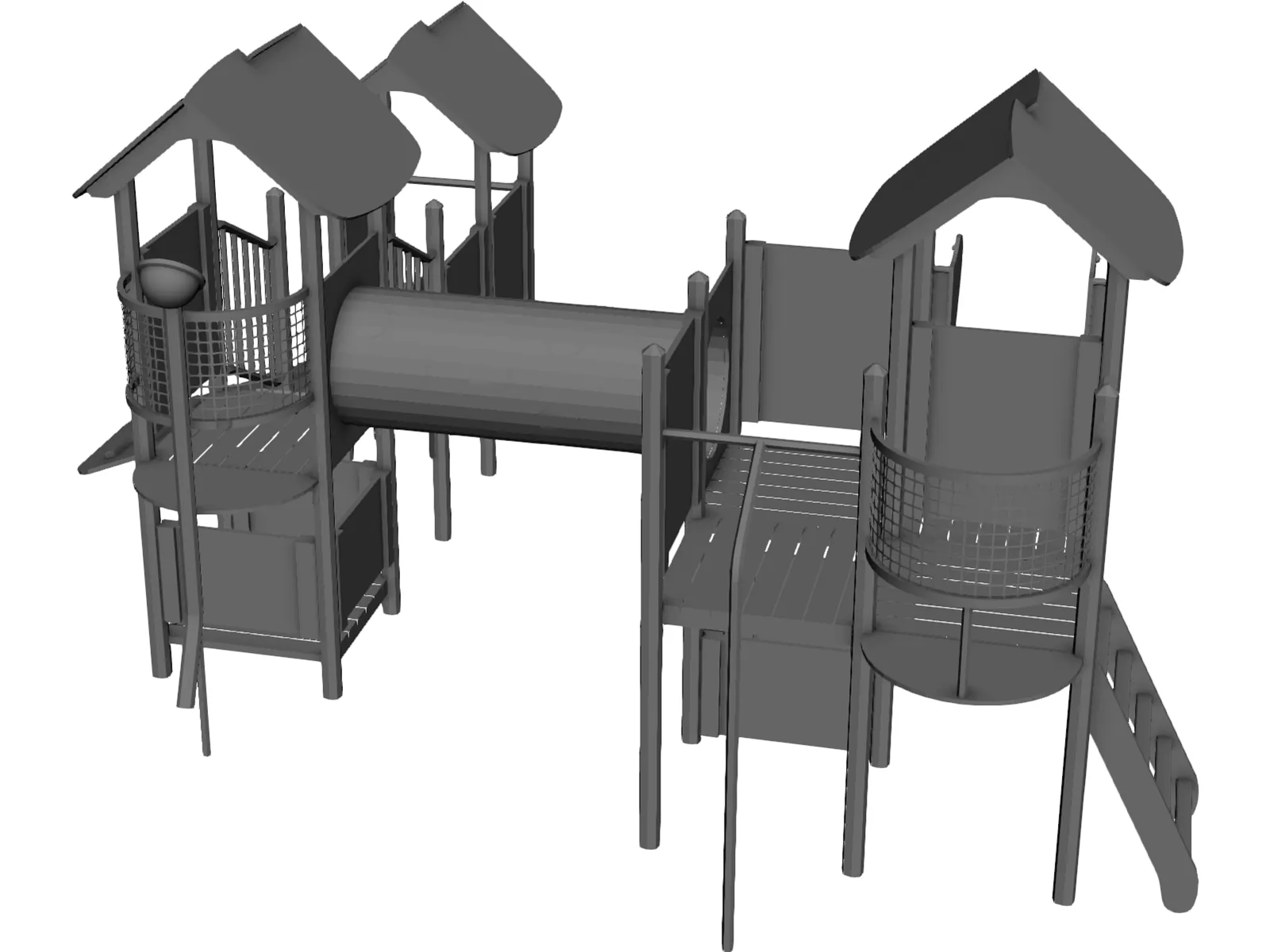 Kids Outdoor Playset 3D Model main preview