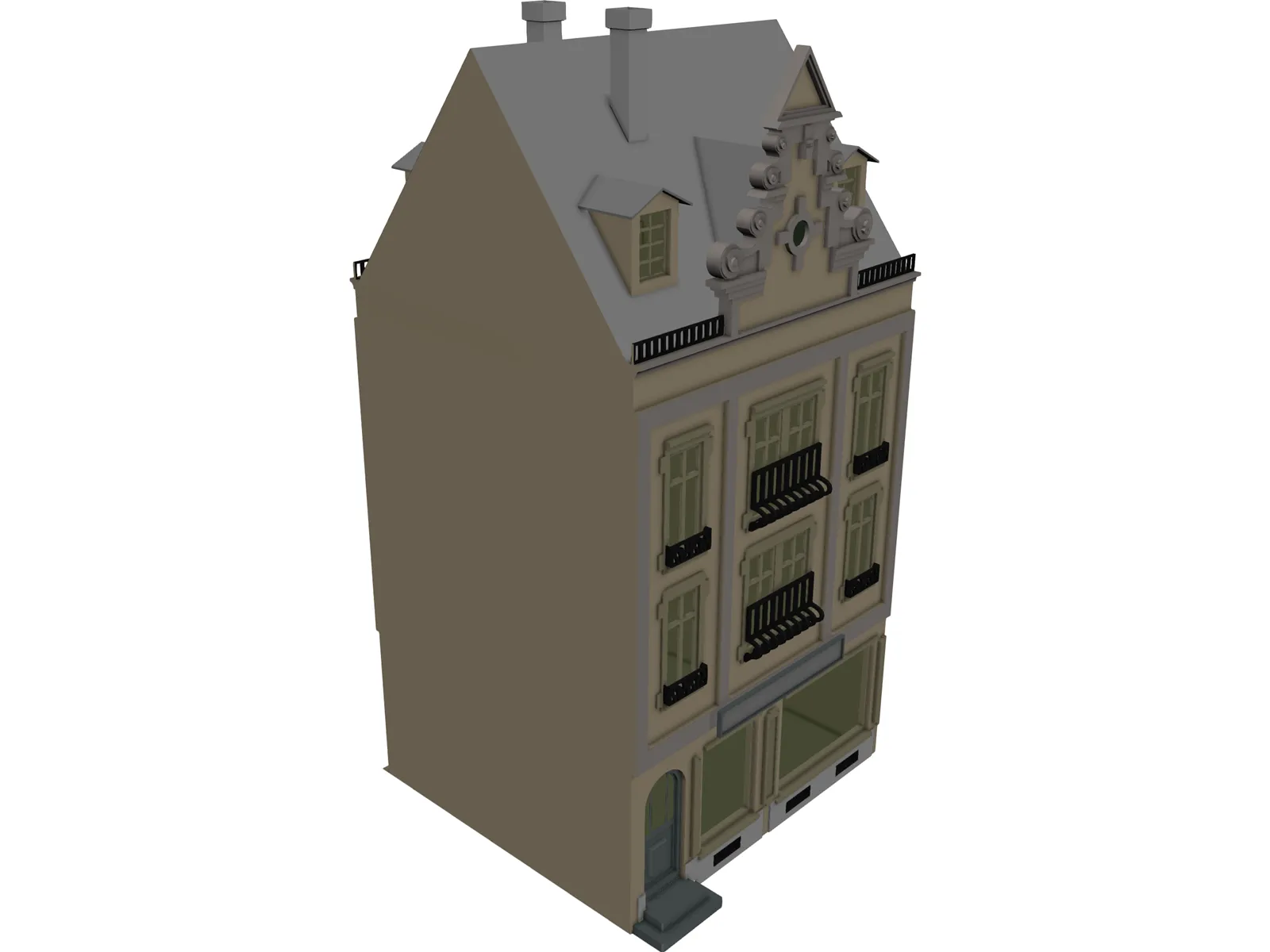 Town House 3D Model main preview