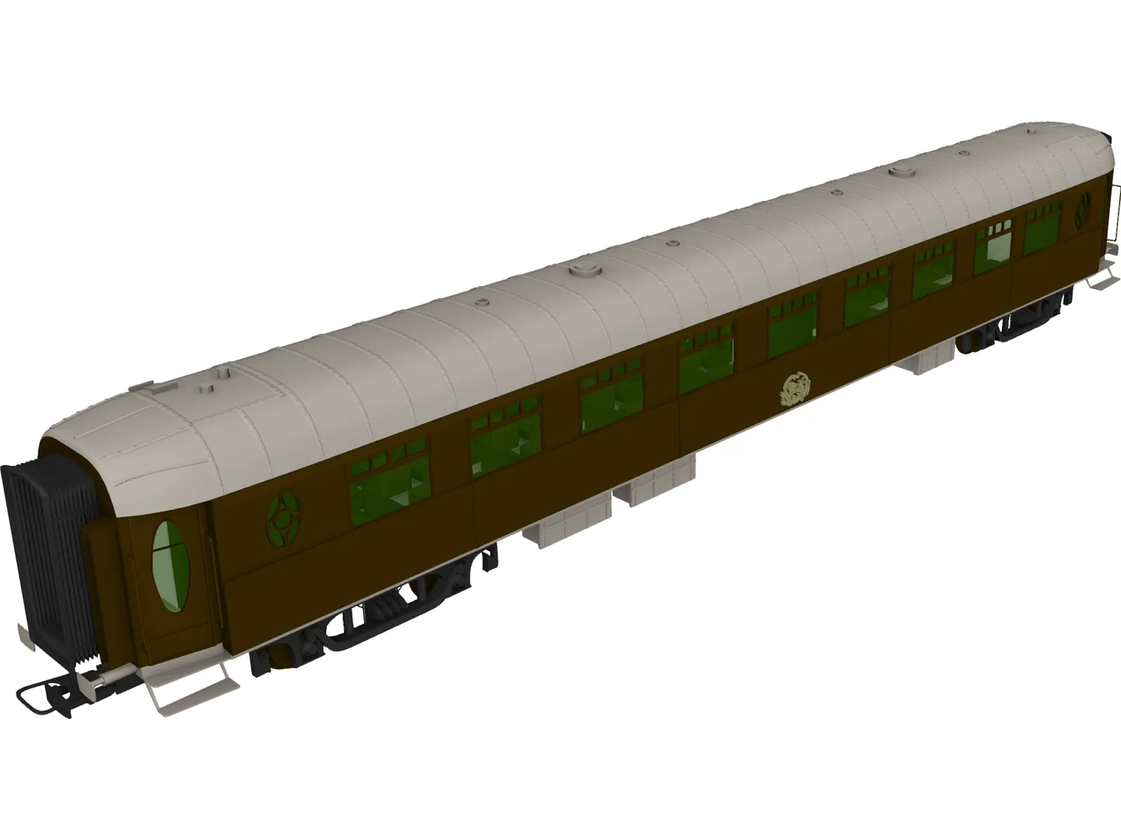 Train Coach 2nd Class 3D Model main preview