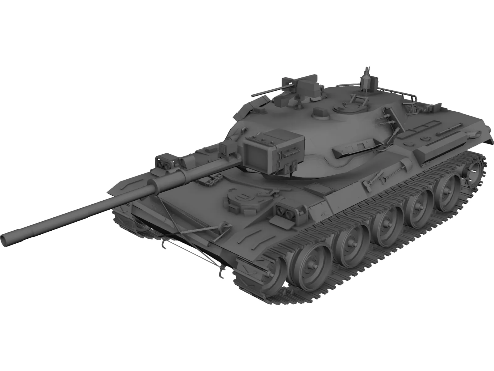 Type 74 Tank 3D Model main preview