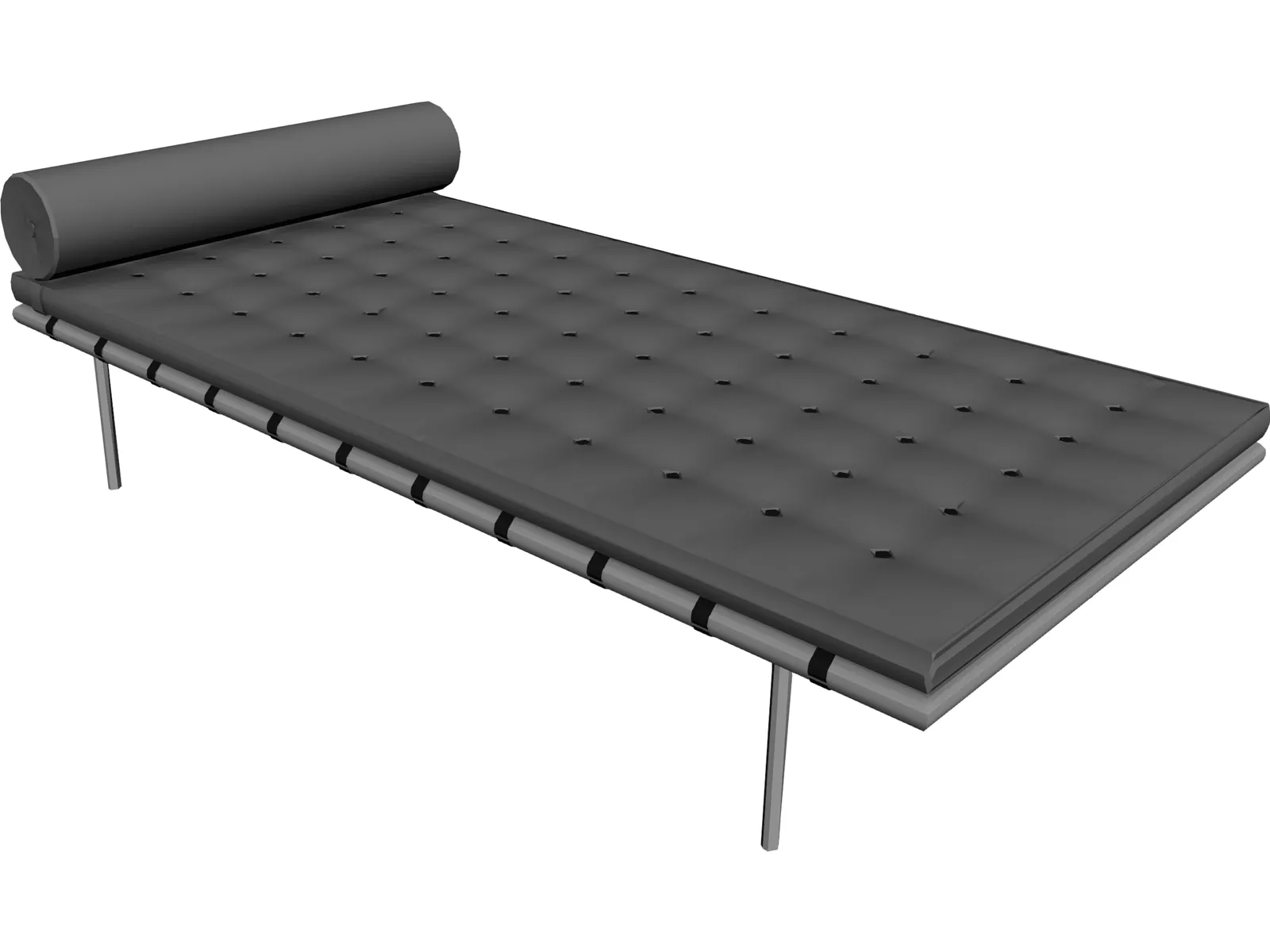 Mies Barcelona Couch 3D Model main preview