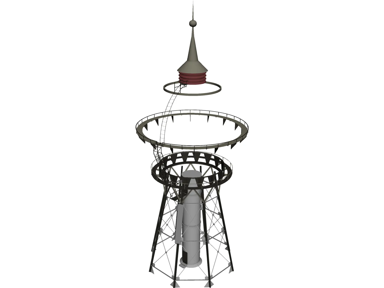 Water Tower 3D Model main preview