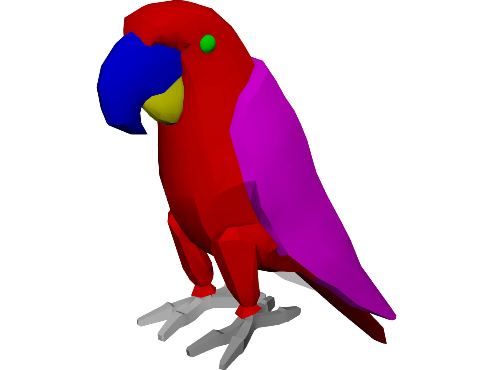 Macaw Hyacinth 3D Model main preview