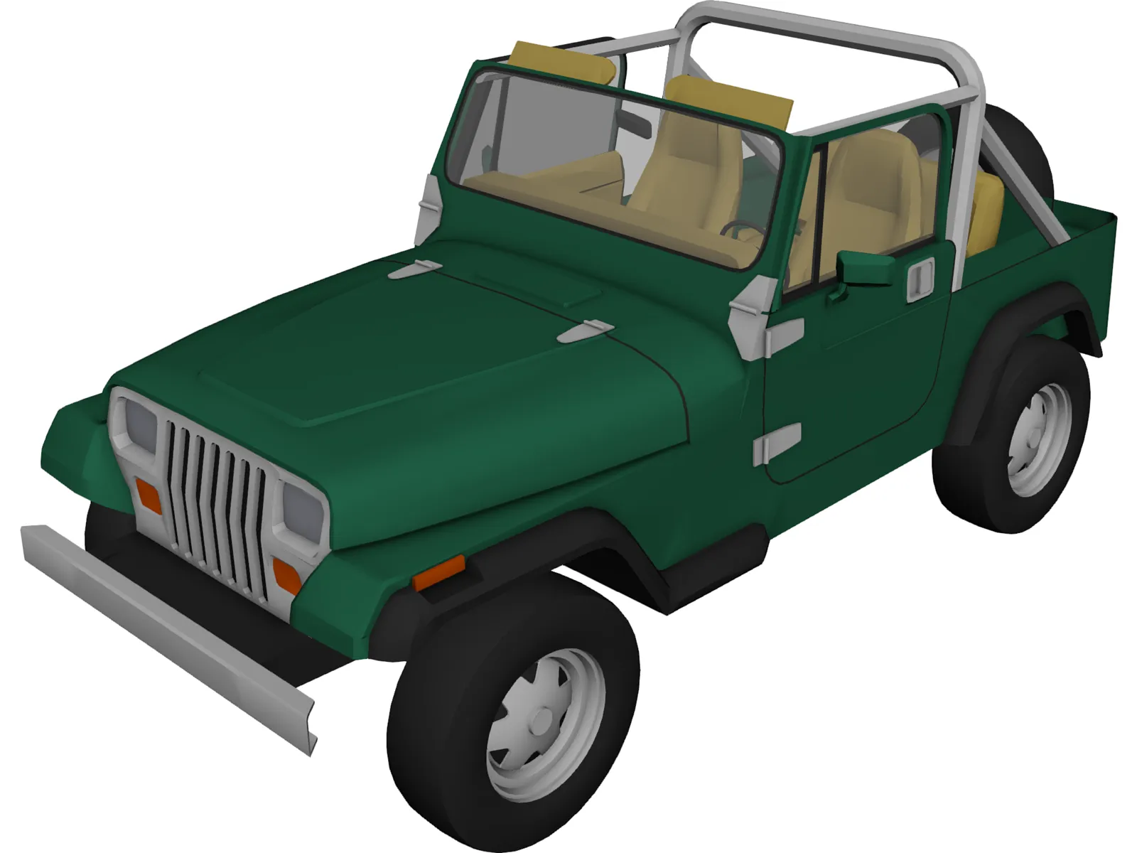 Jeep Wrangler (1989) 3D Model main preview