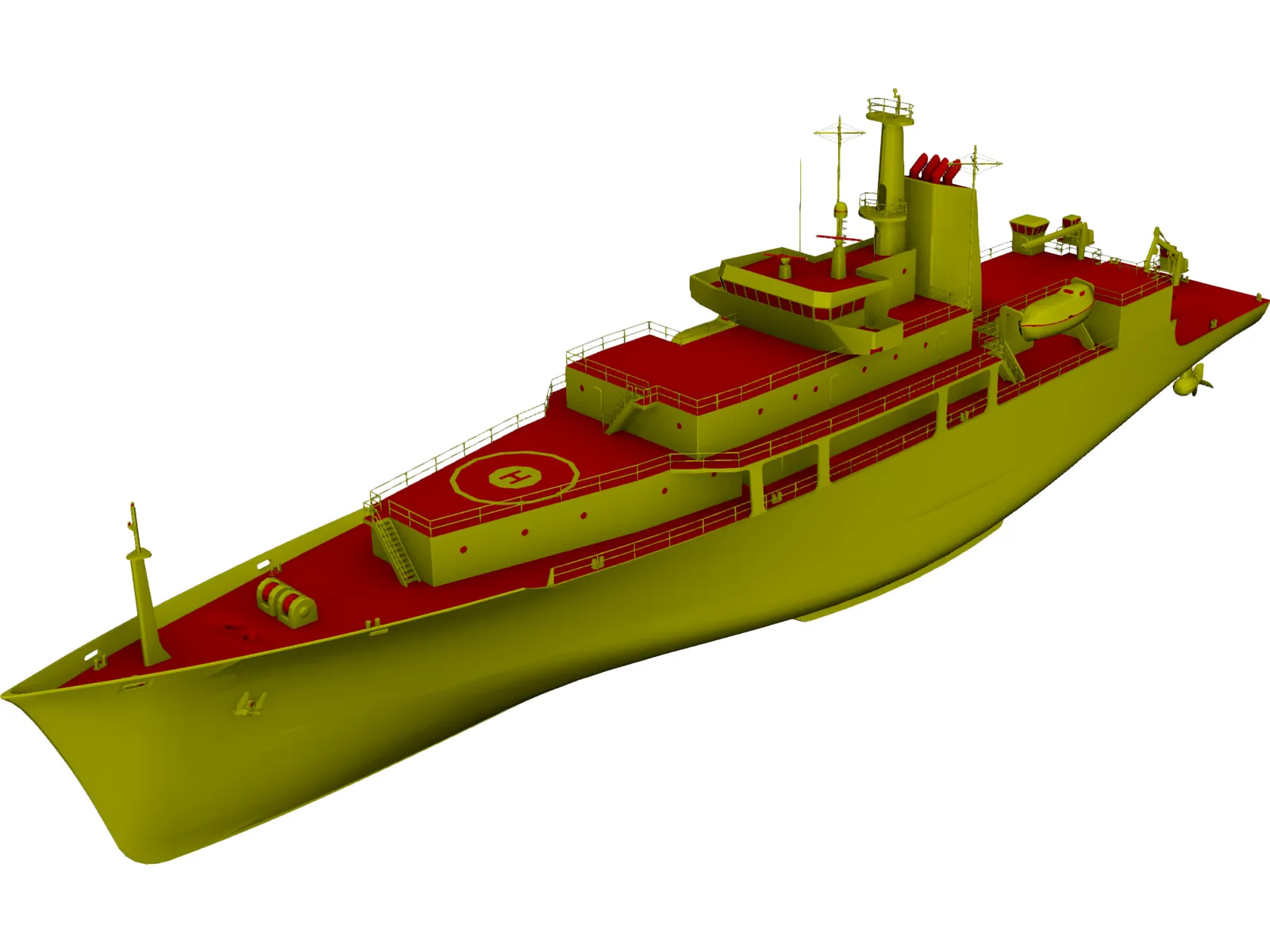 Survey Vessel T-AGS 60 Class 3D Model main preview