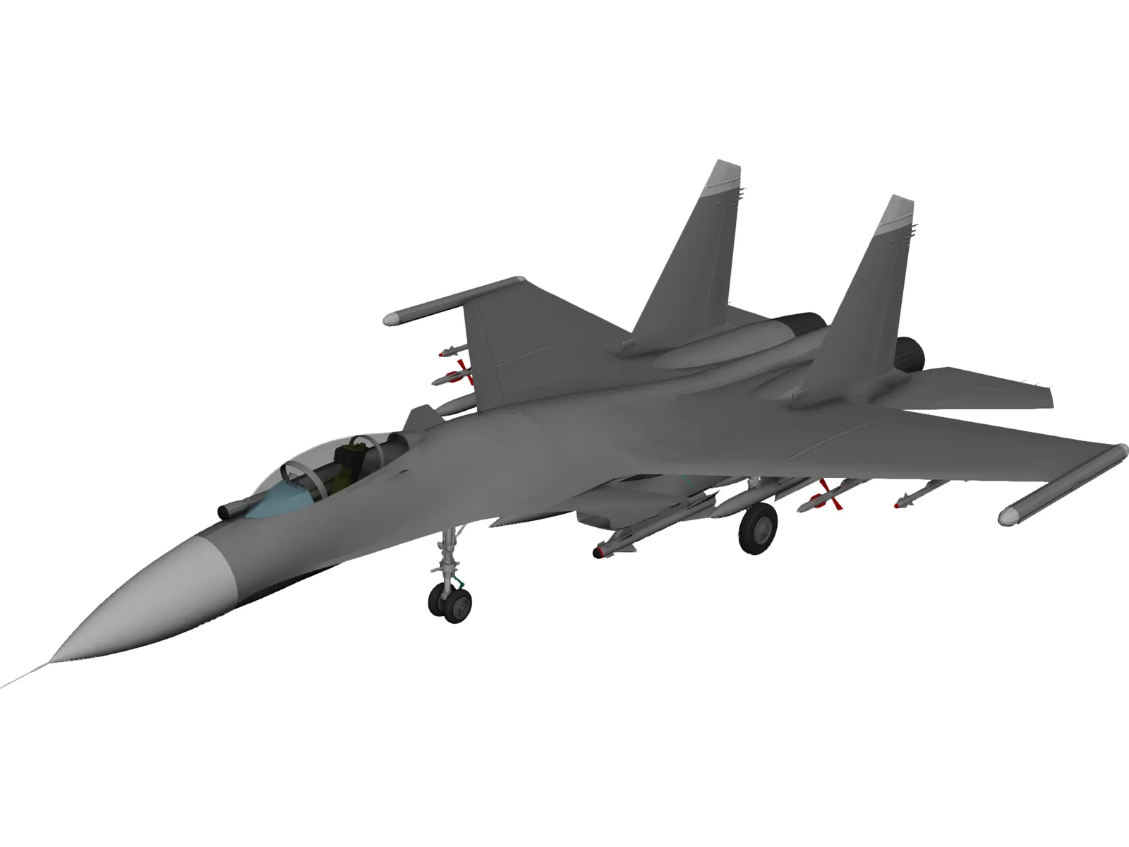 Sukhoi Su-27 Flanker 3D Model main preview