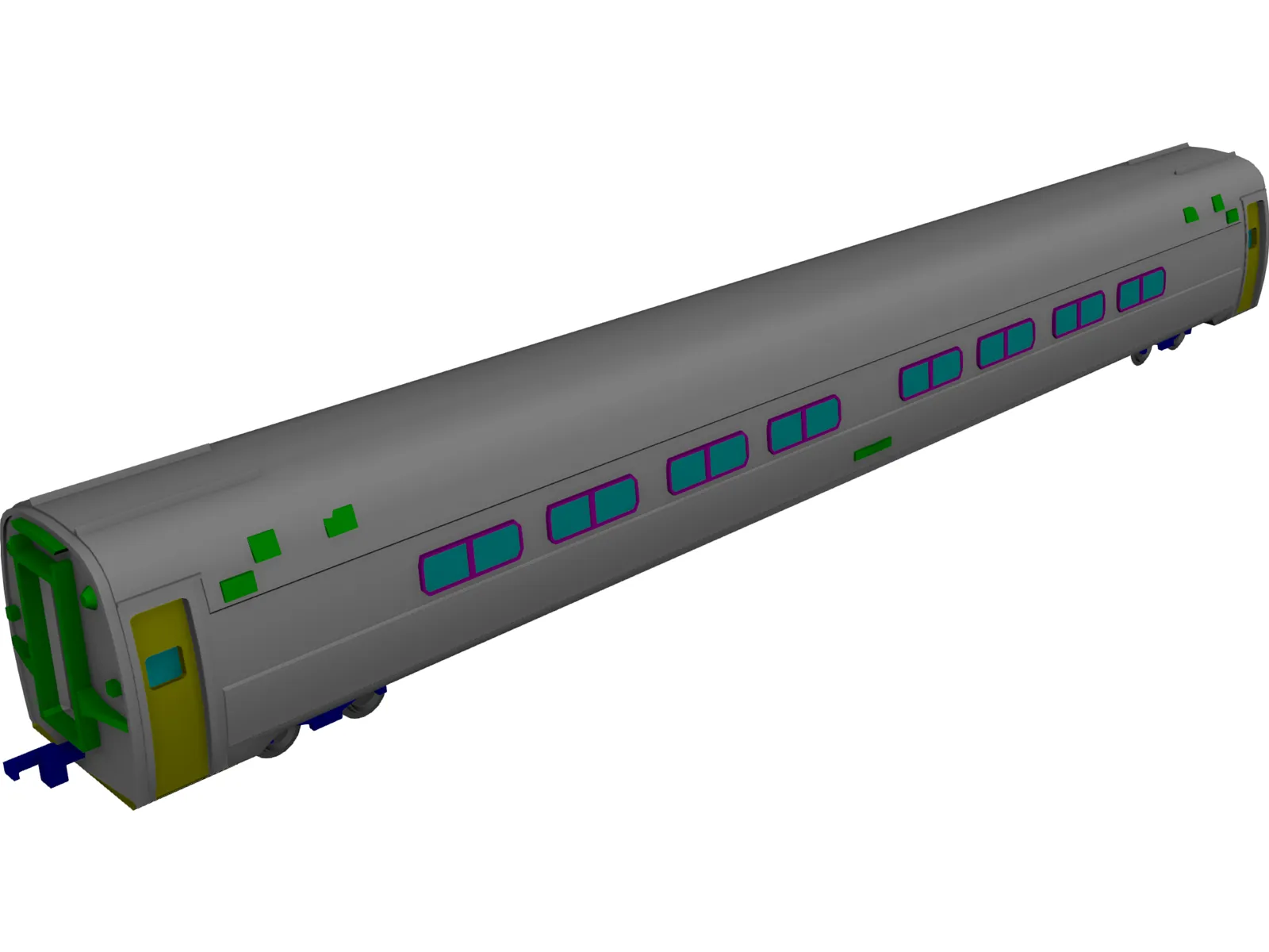 Amtrak Coach 3D Model main preview